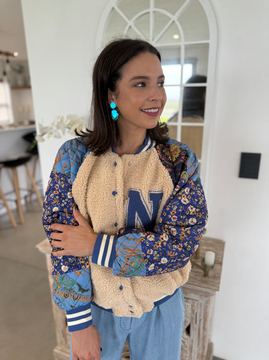 Teddy bomber jacket - Blue