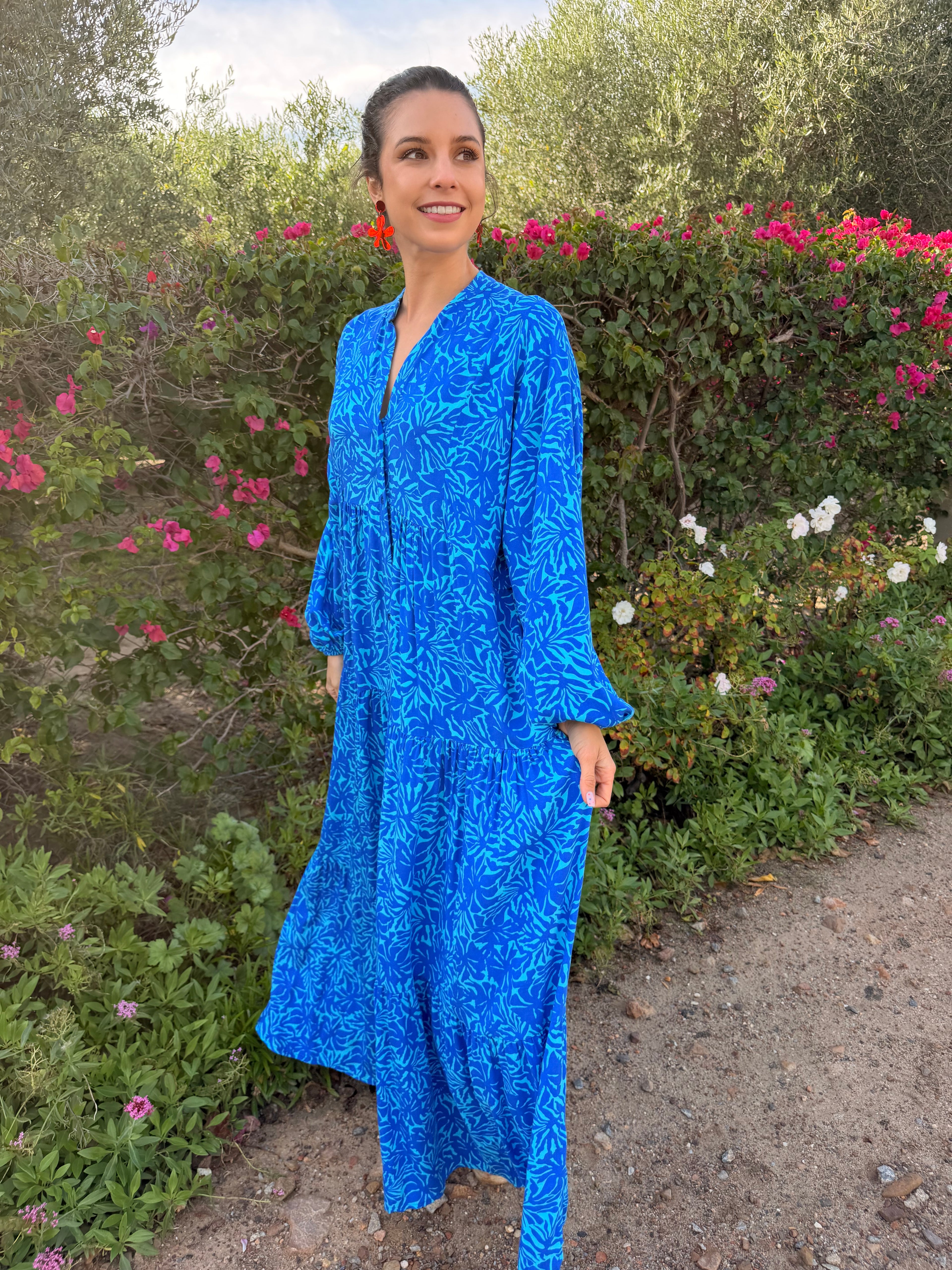 Jenna dress - Blue two tone