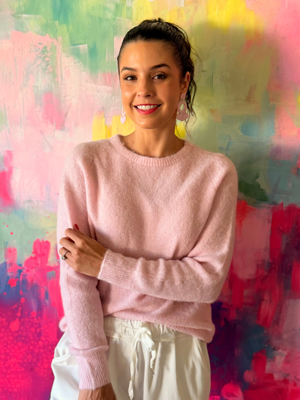 Baby alpaca knit - Baby pink