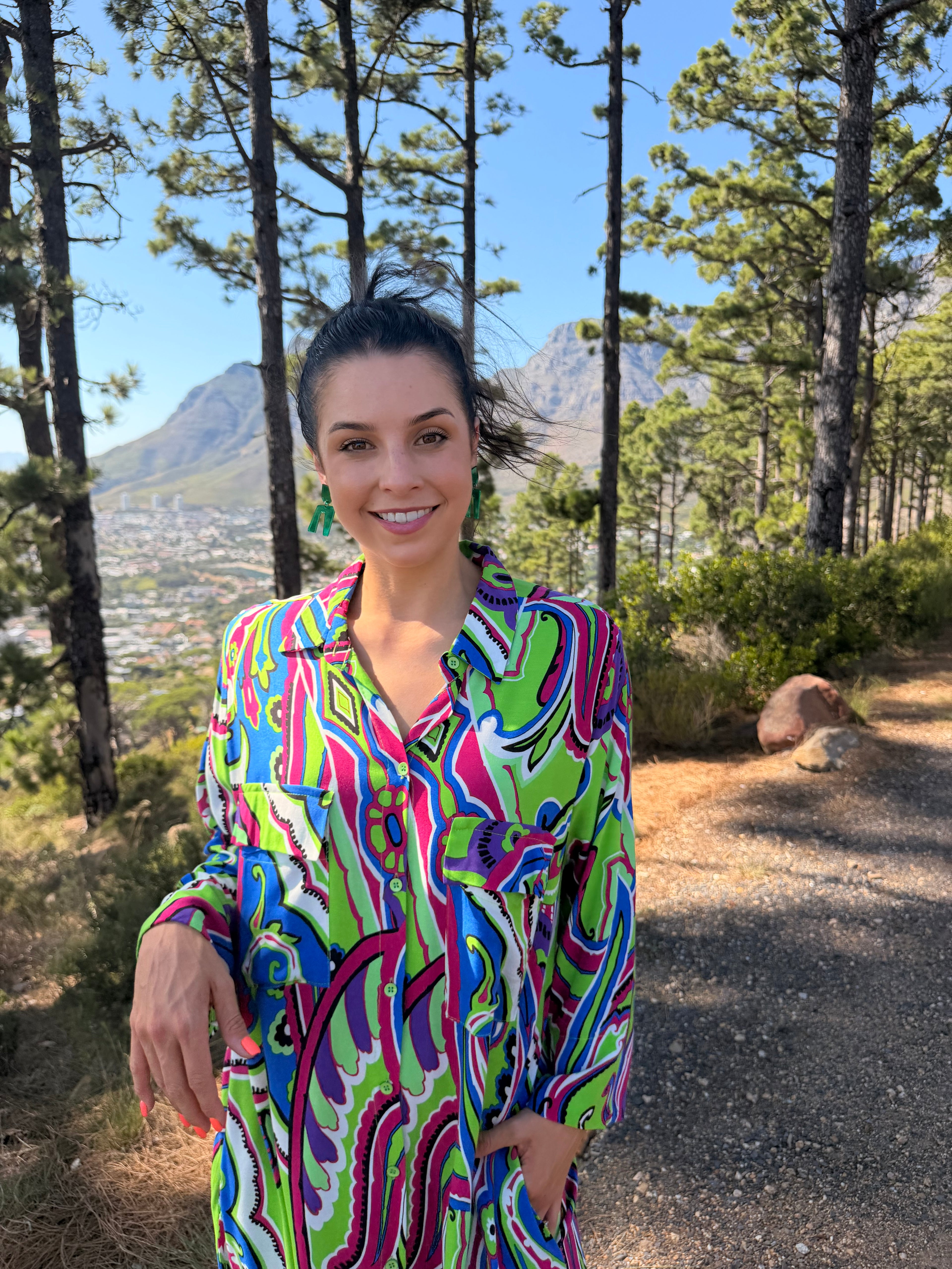 Carly dress - Green paisley