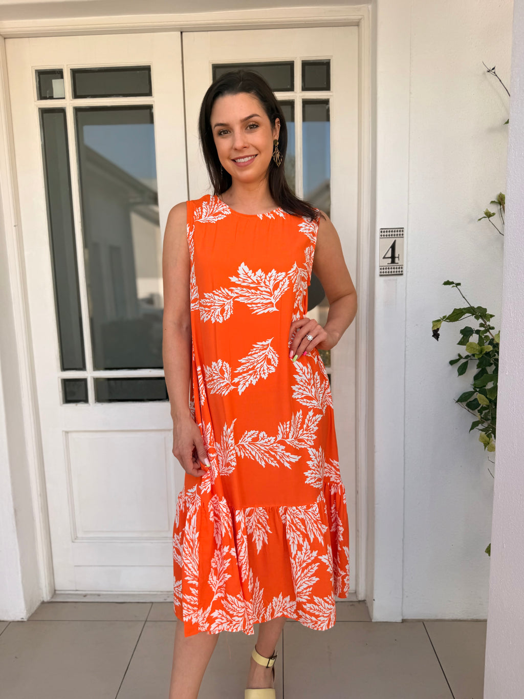 Karen dress - Orange leaf