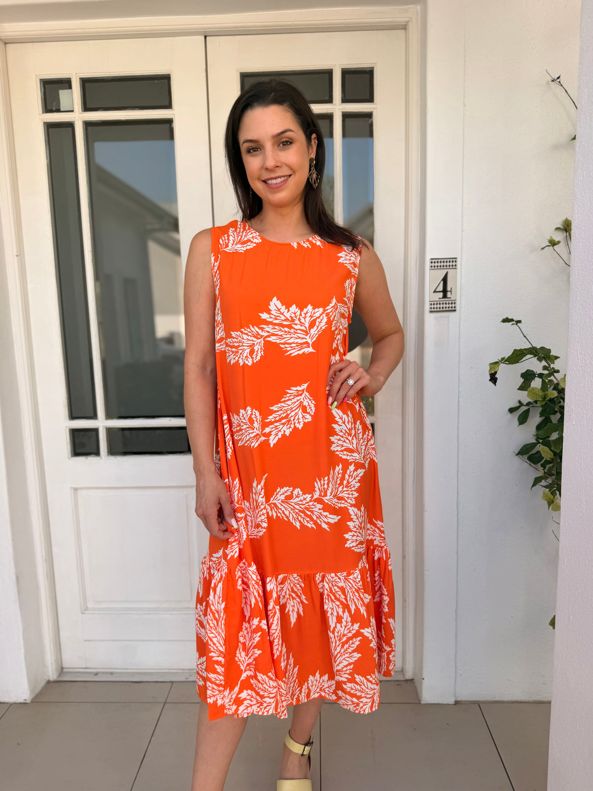 Karen dress - Orange leaf