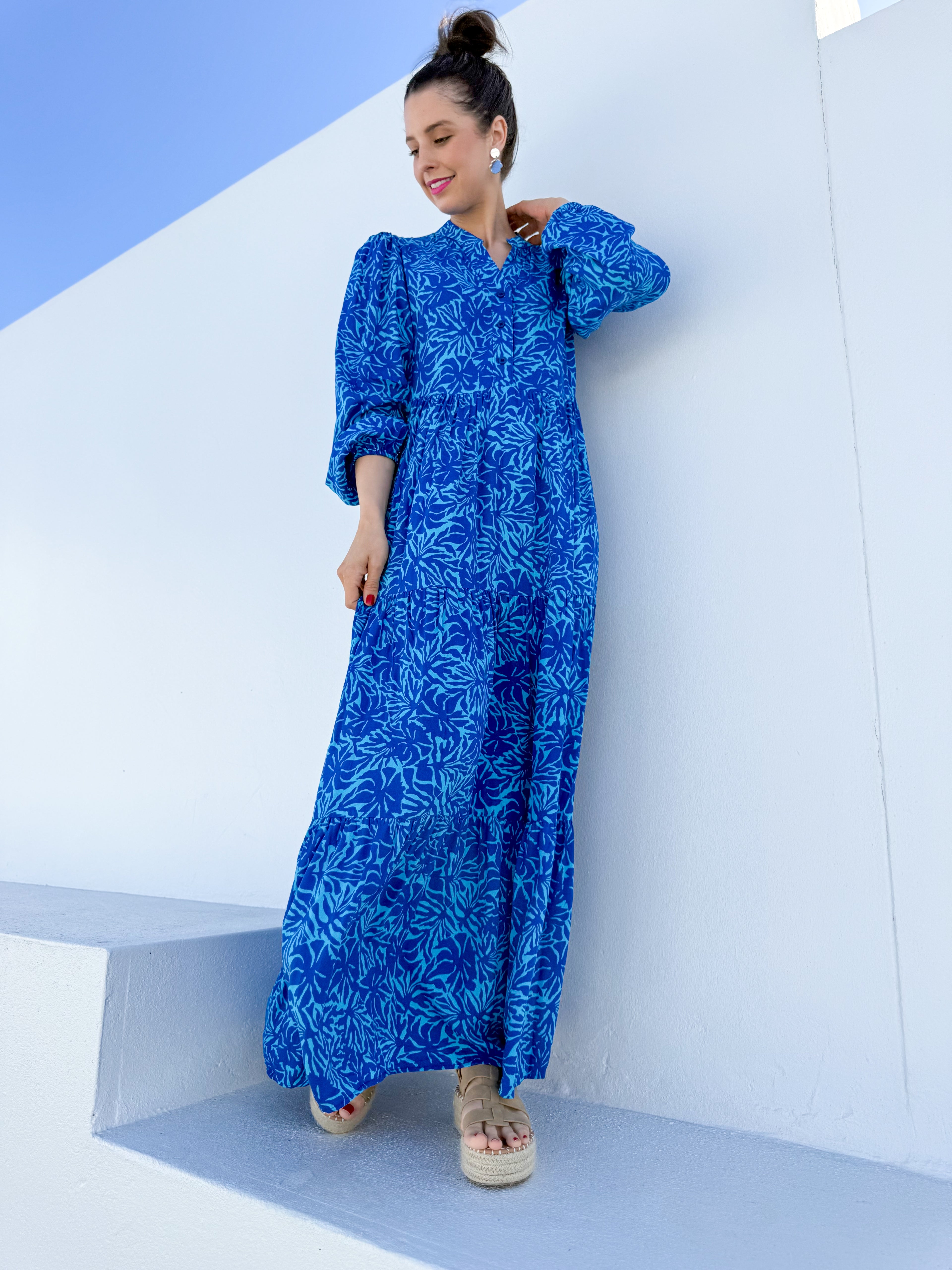 Thea dress - Blue floral