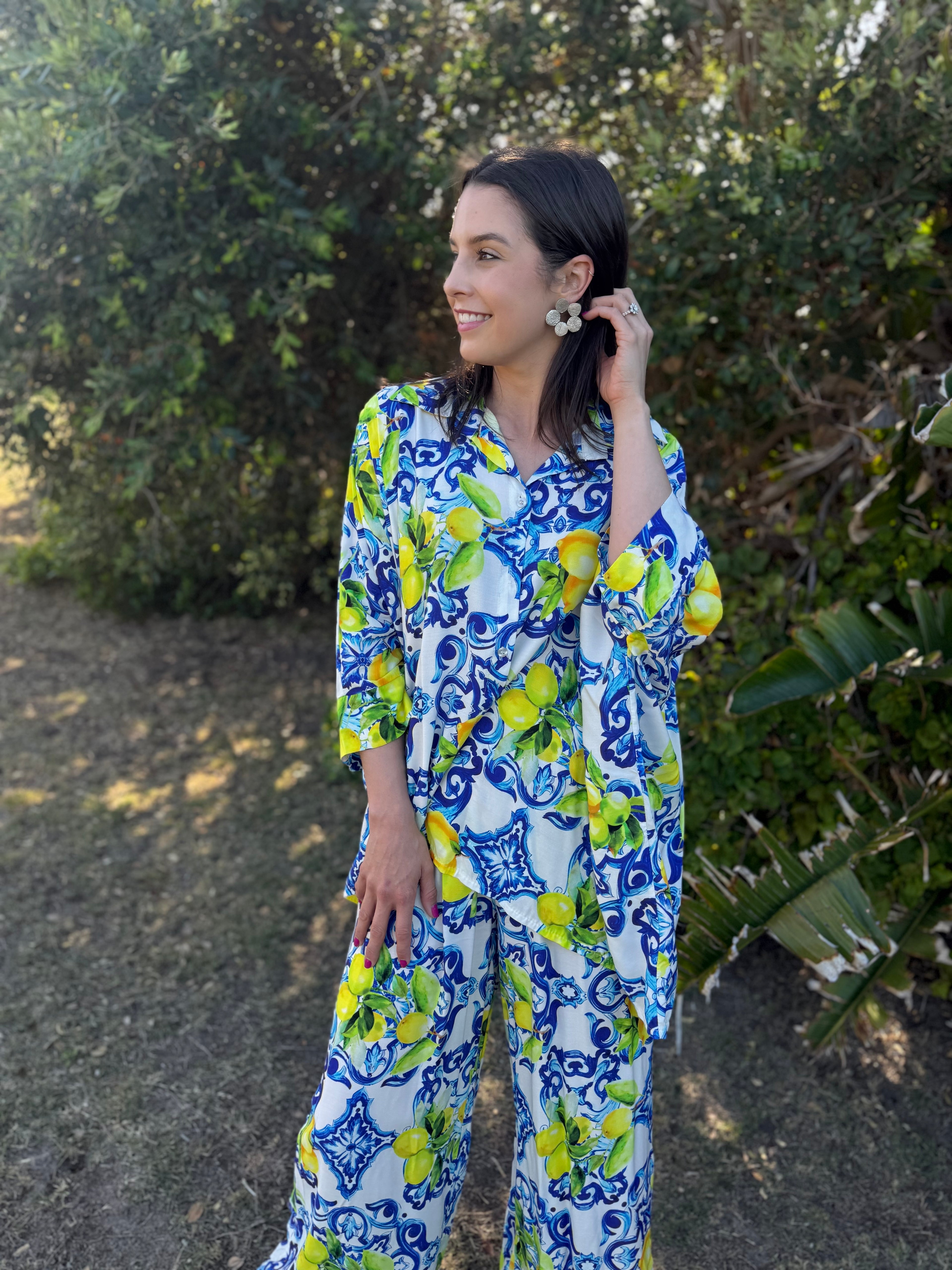 Italian La dolce vita - Blue blouse