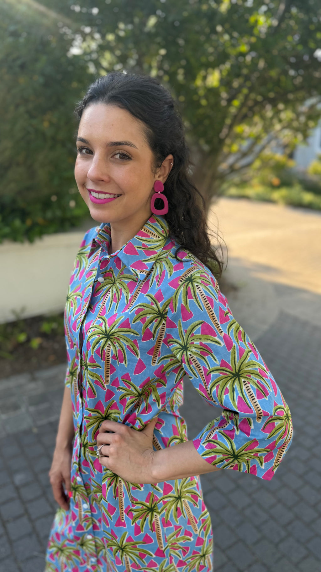 Jennifer dress - Blue palm