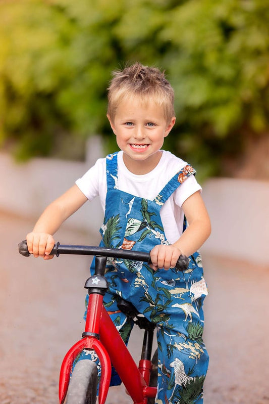 Dungaree- Blue Giraffe - Babalu boutique