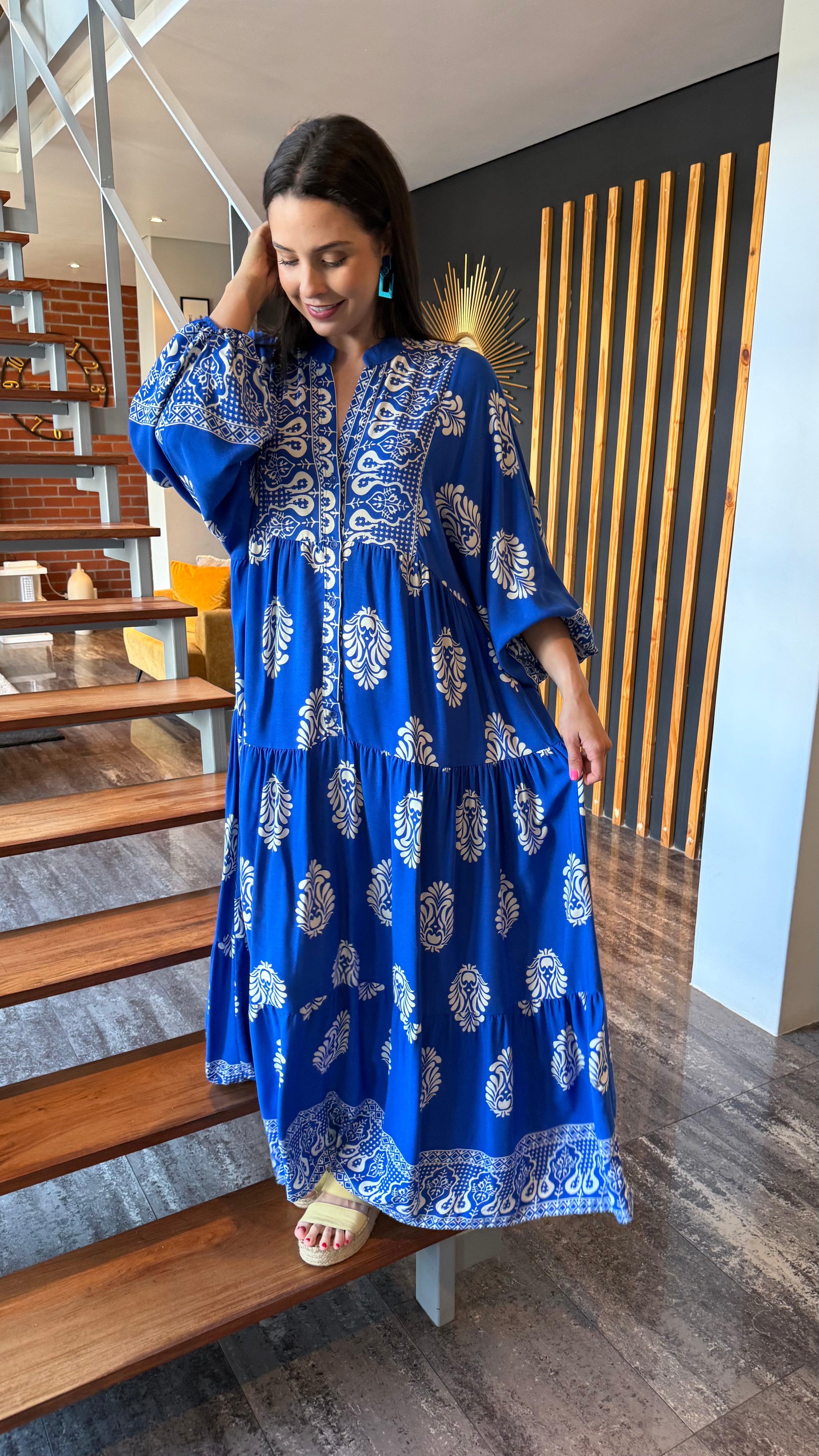 Jenna dress - Blue tribal