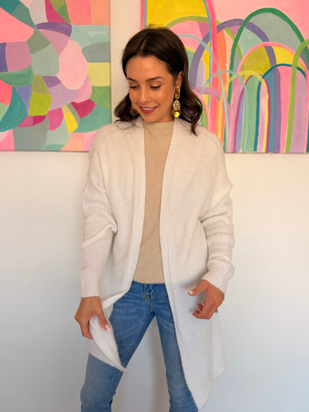 Baby alpaca cardigan - White