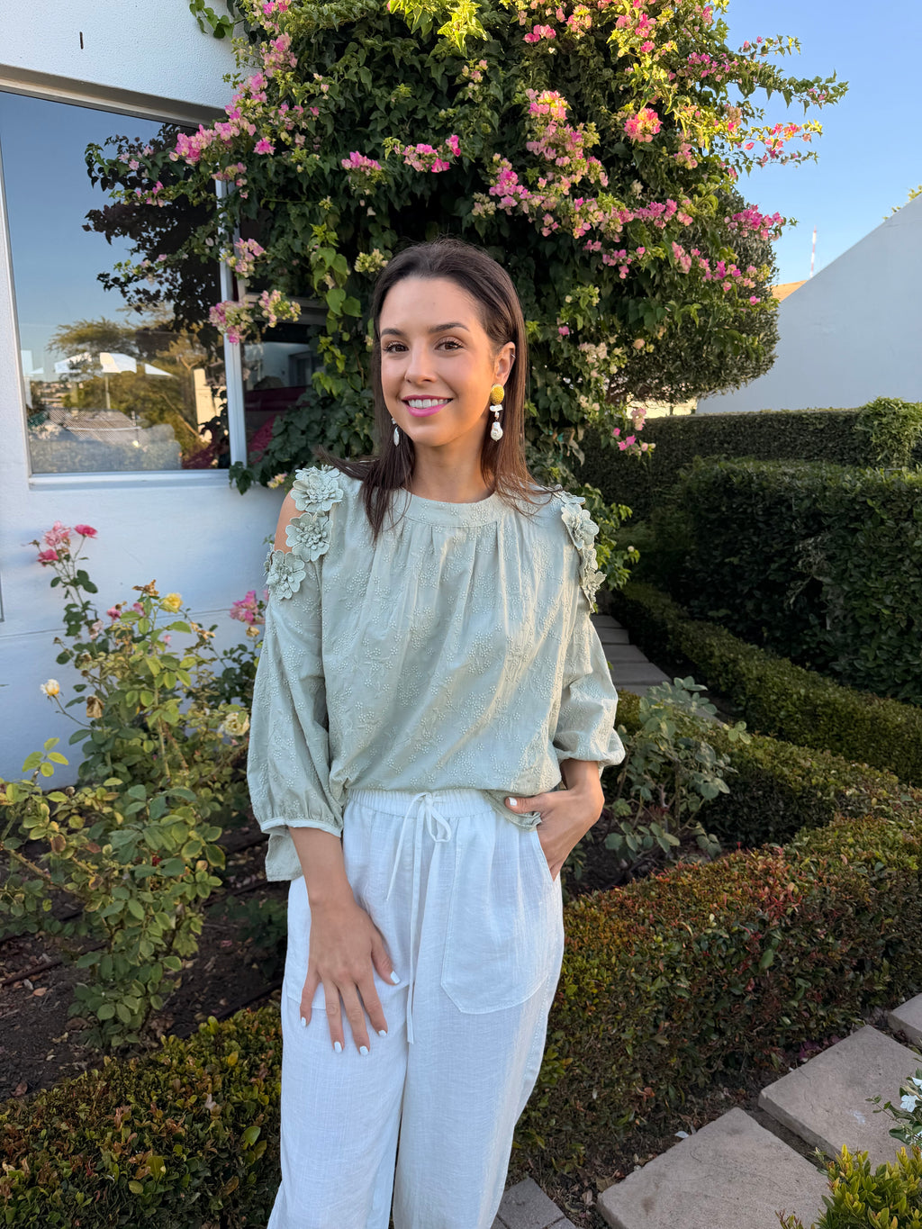Christine Italian blouse - Sage