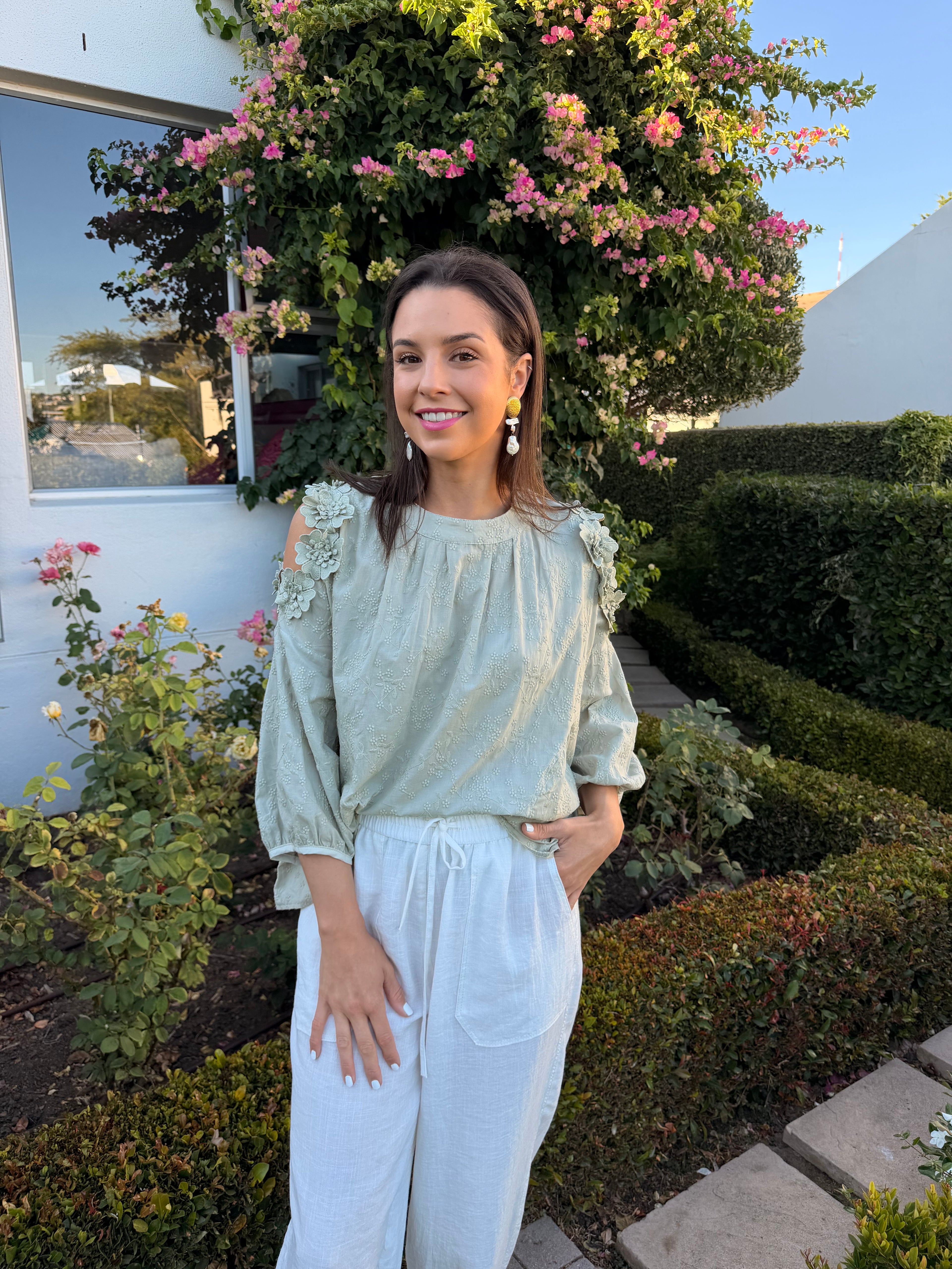 Christine Italian blouse - Sage