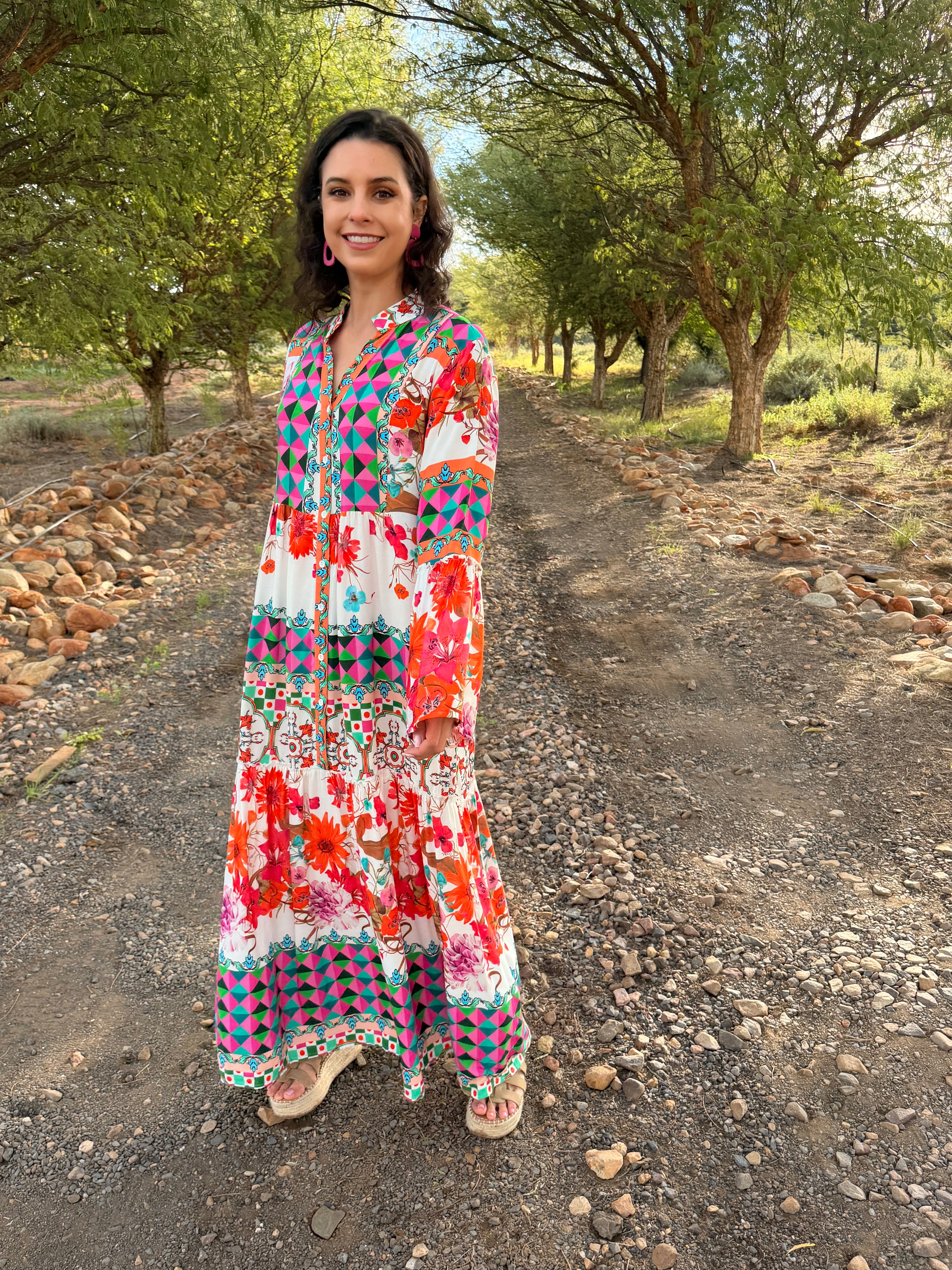 Lizette dress - Pink & orange