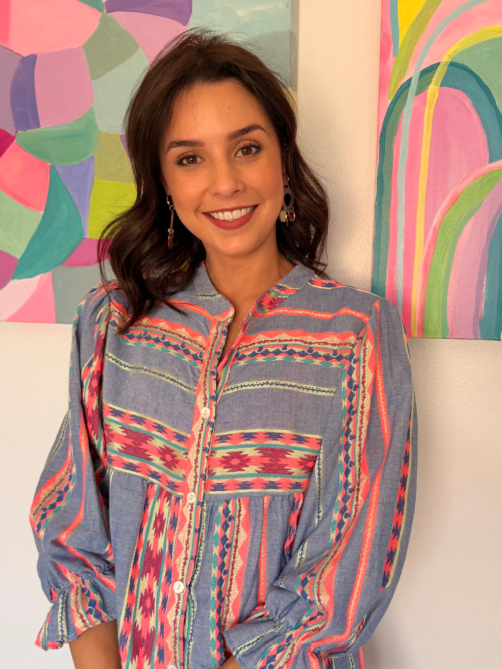 Jill top - Blue boho