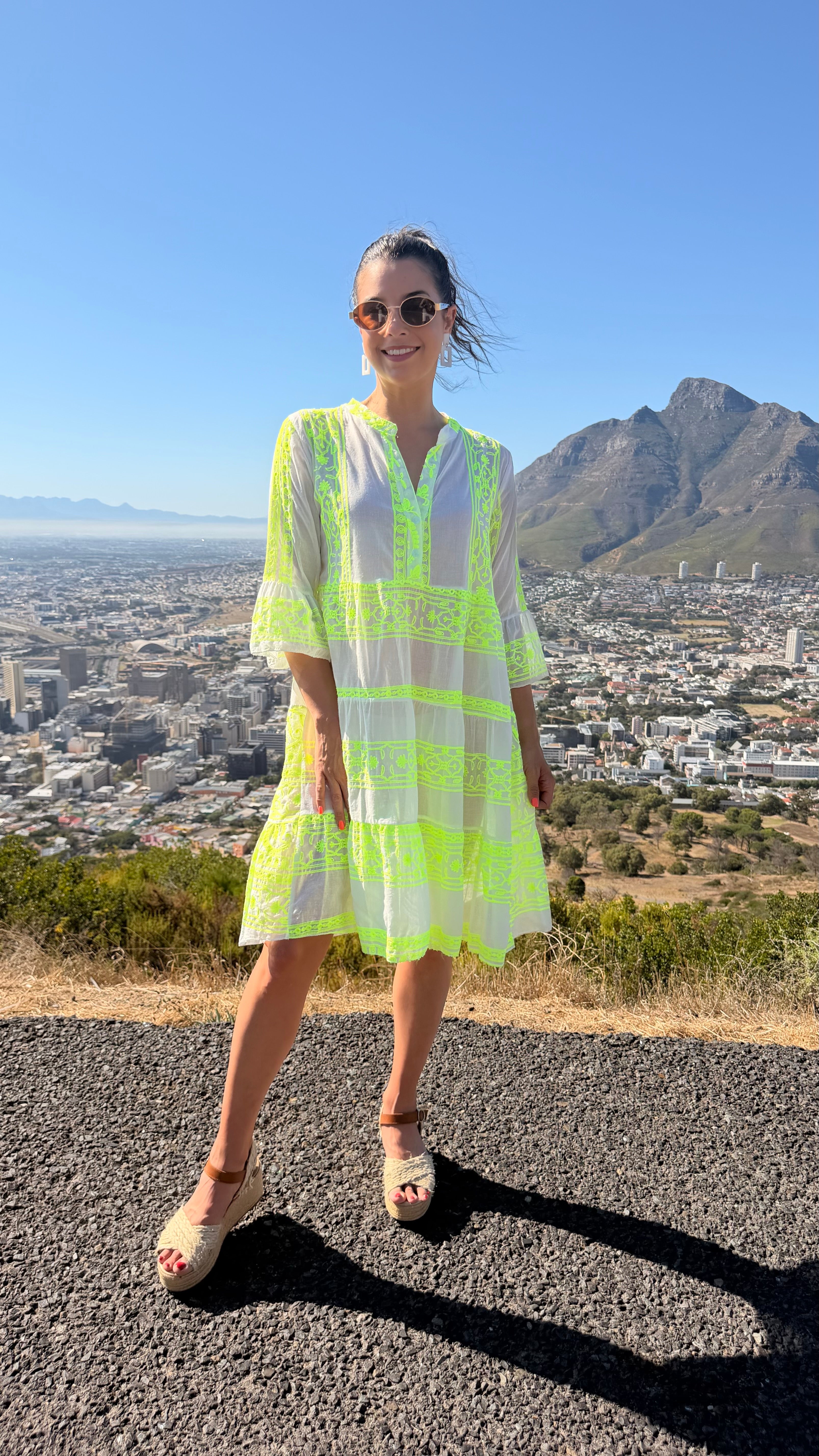 Selena dress - Highlighter yellow