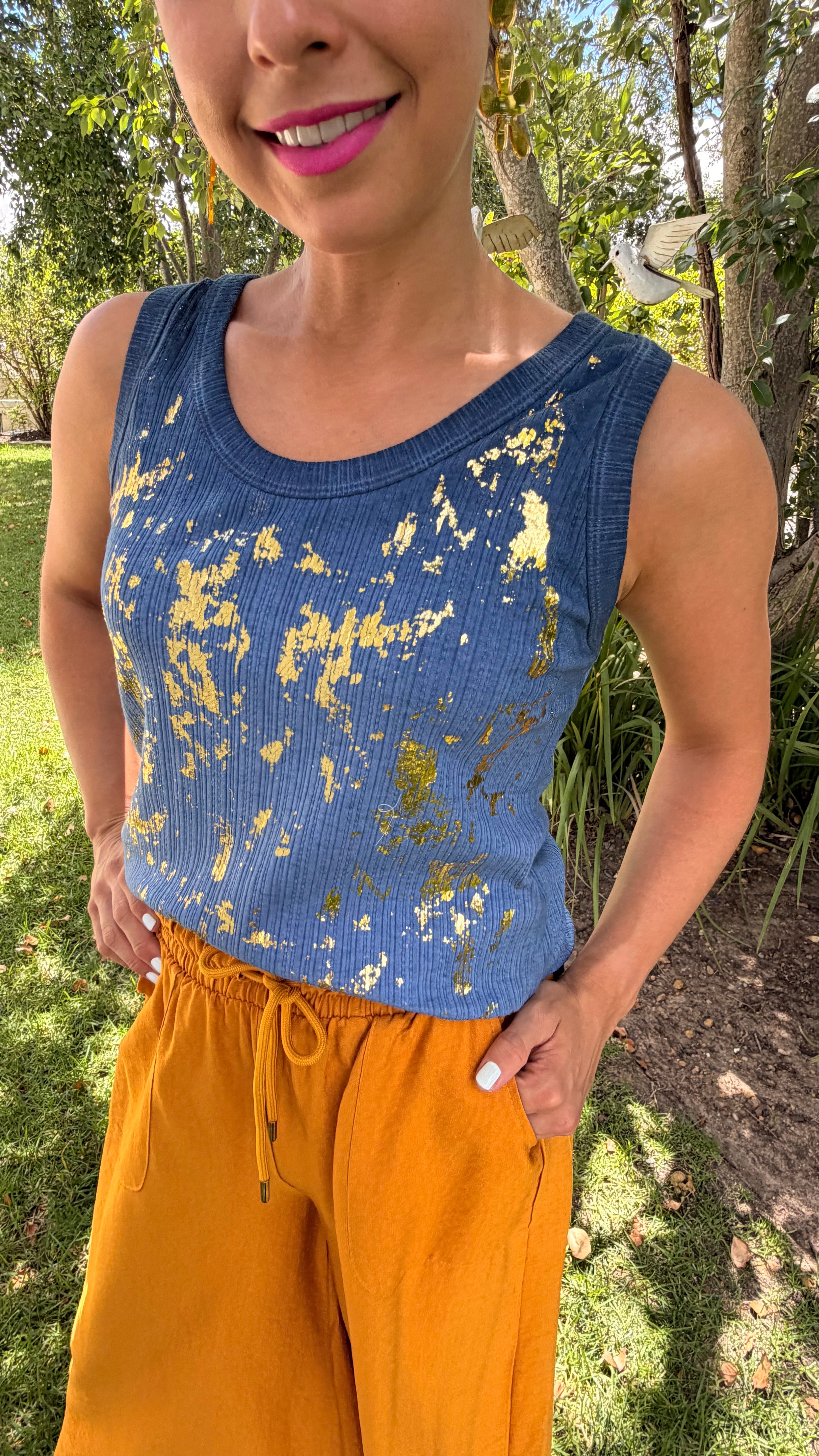 Italian tank top - Gold foil