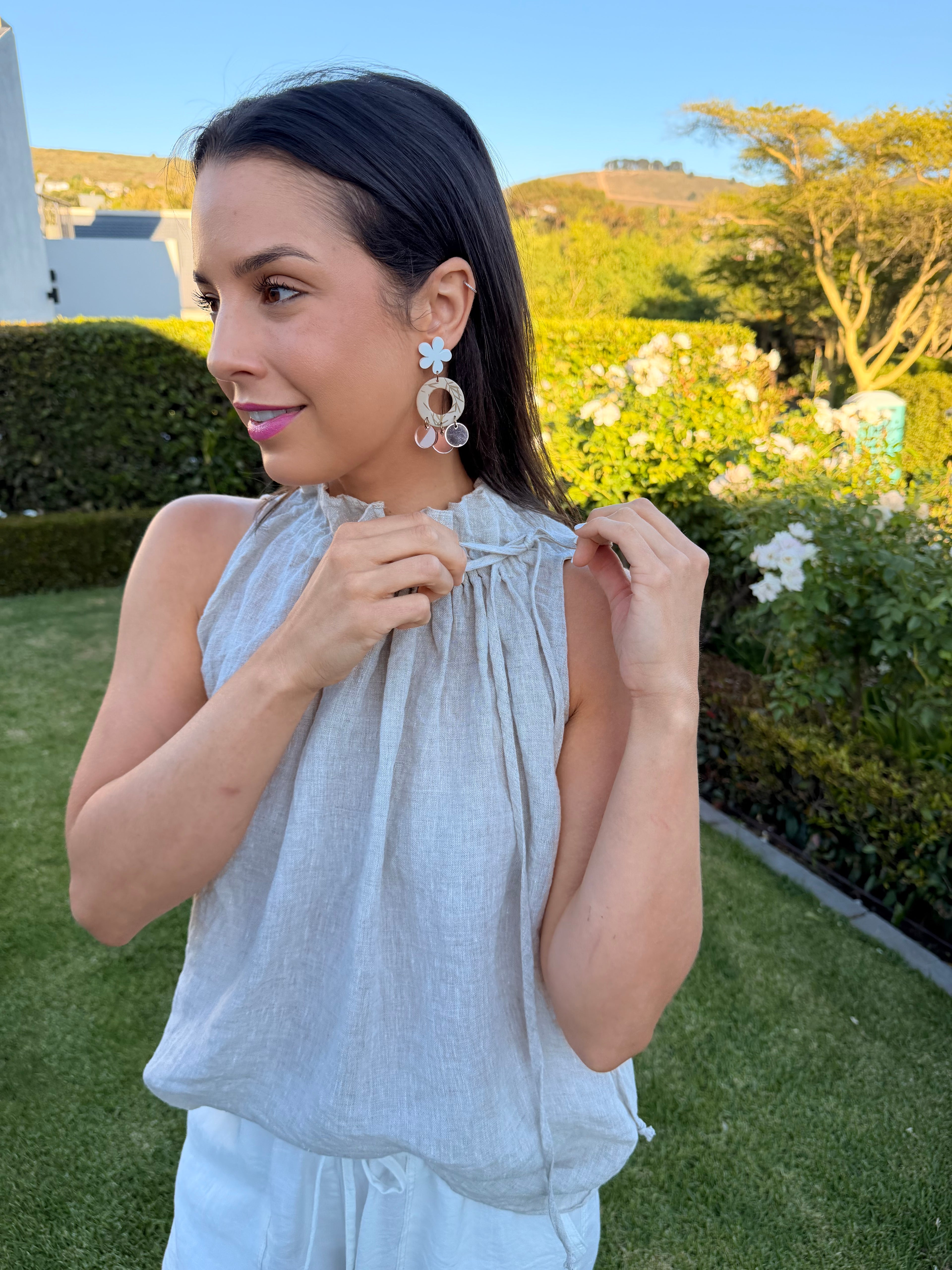 Italian linen top - Sand