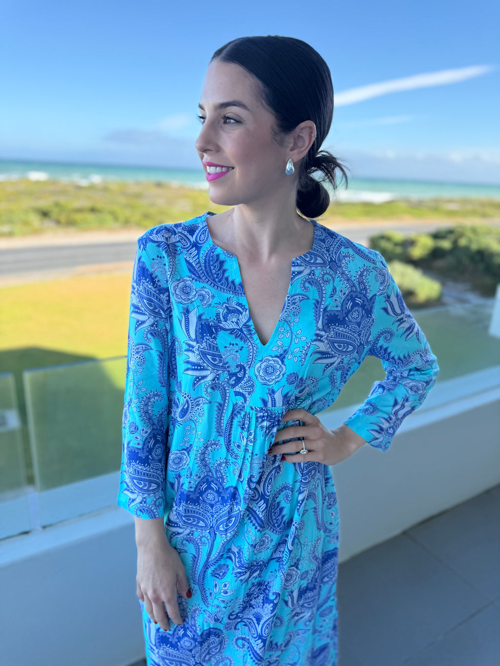 Vicky dress - Blue paisley