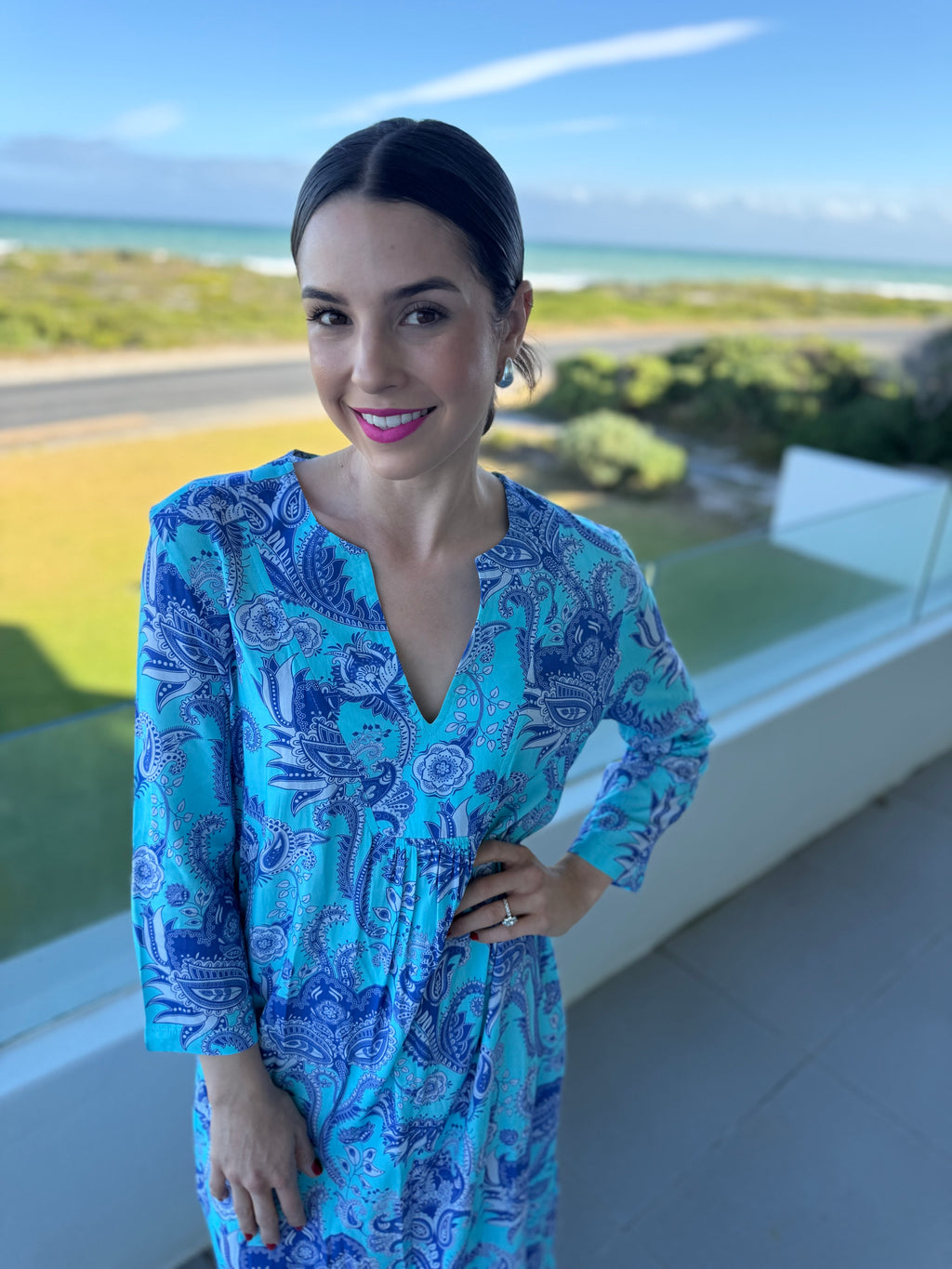 Vicky dress - Blue paisley