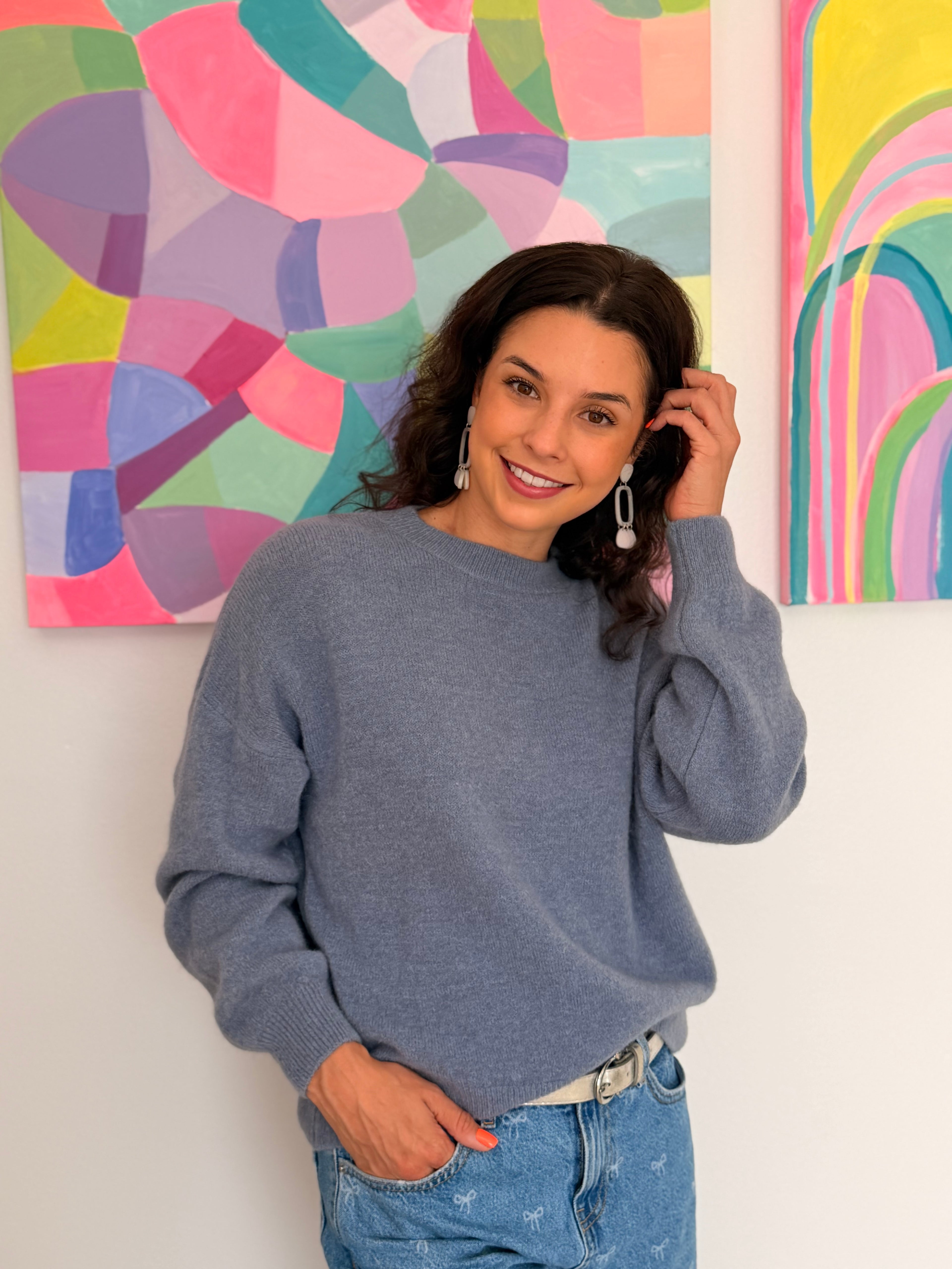 Baby alpaca knit - Denim blue