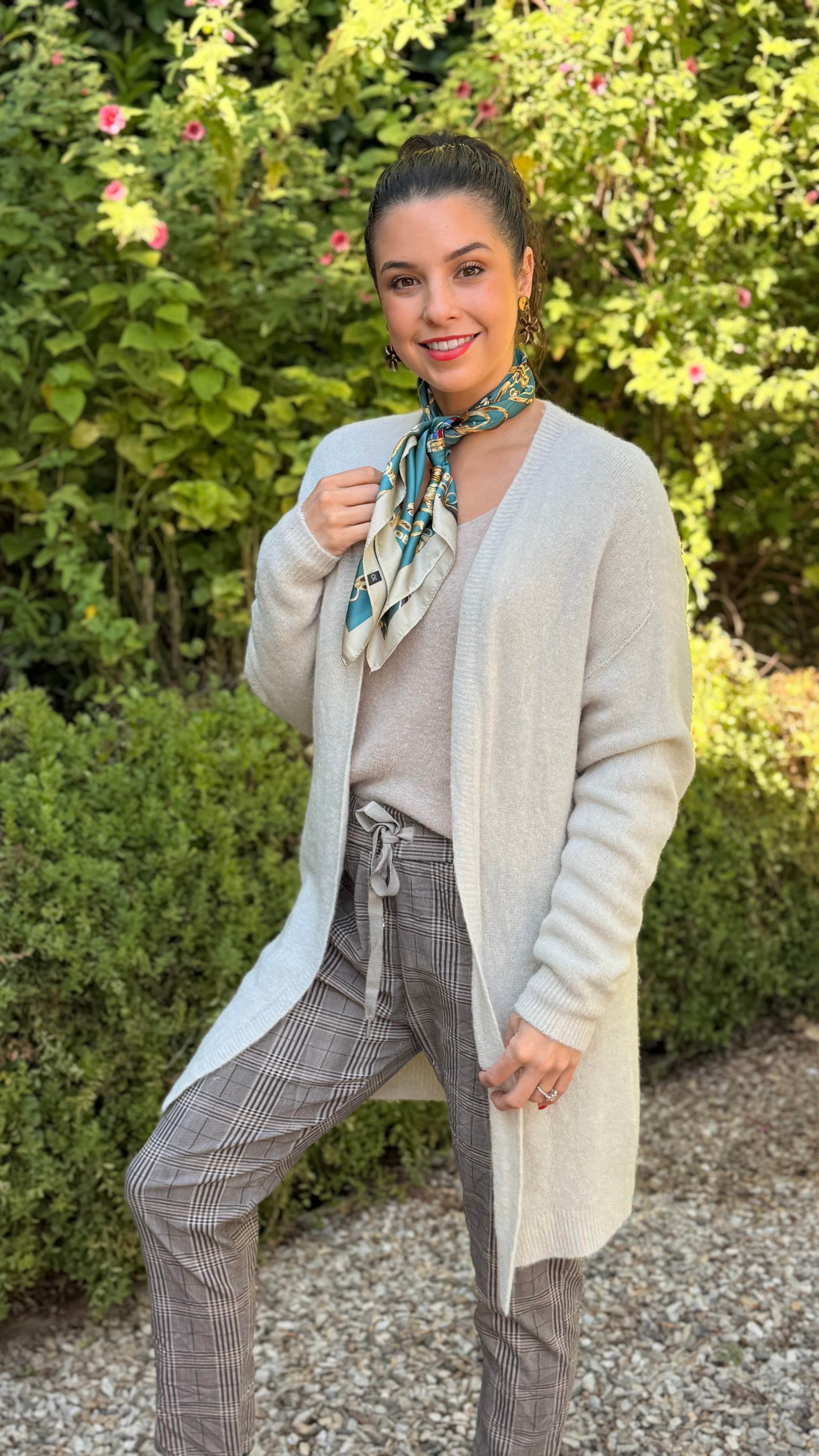 Baby alpaca long cardigan knit - Frappe