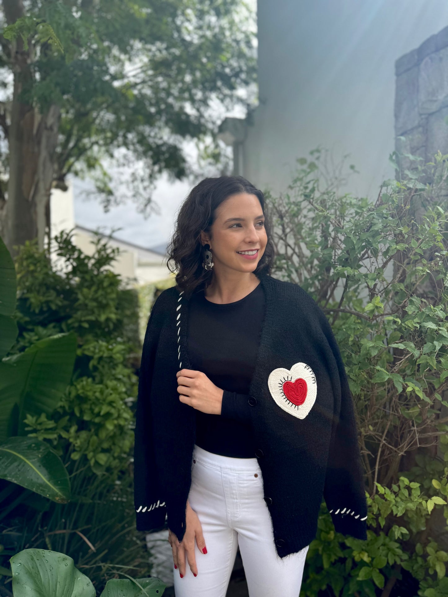 Lana wool cardigan - Queen of hearts