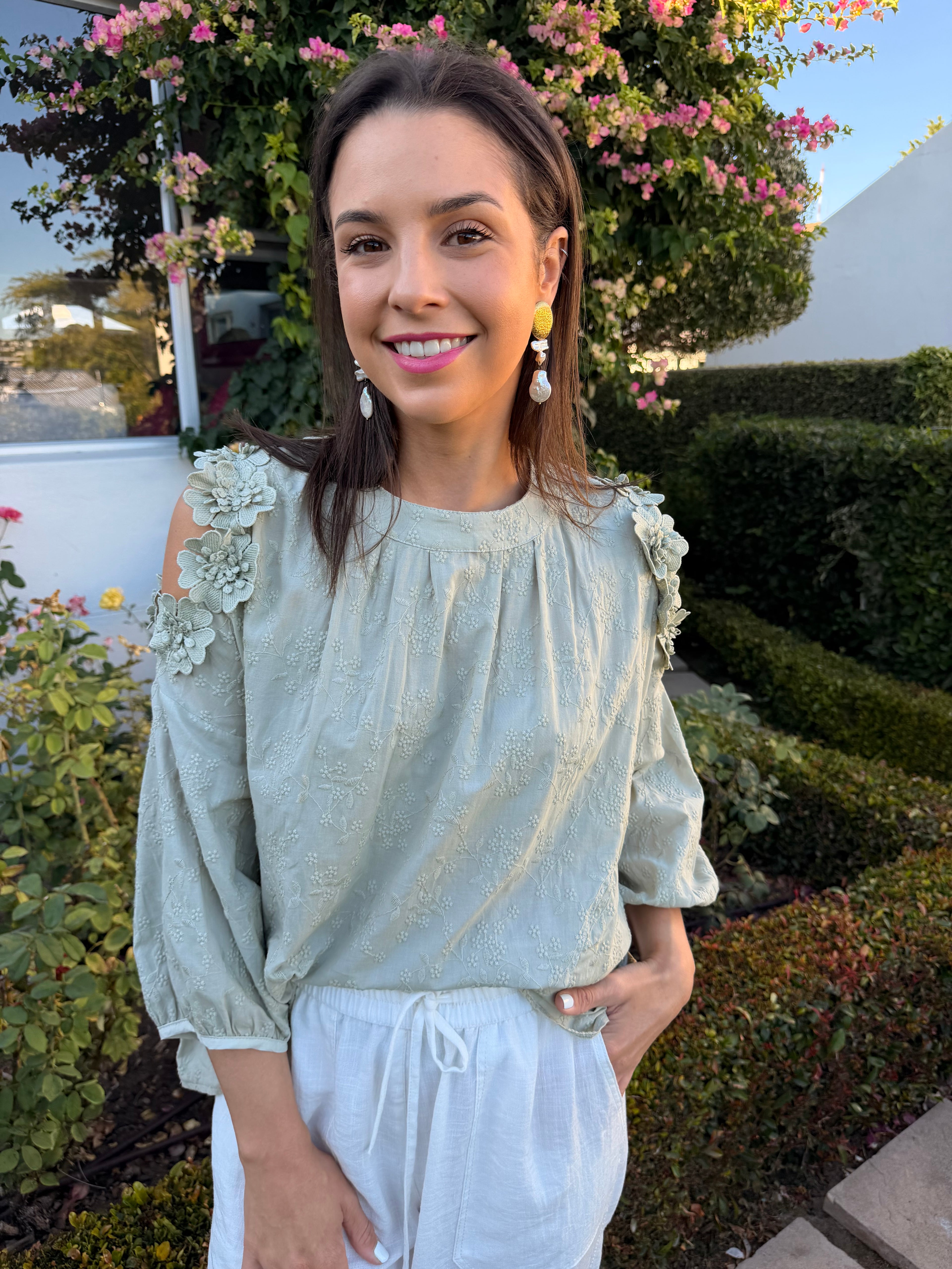 Christine Italian blouse - Sage