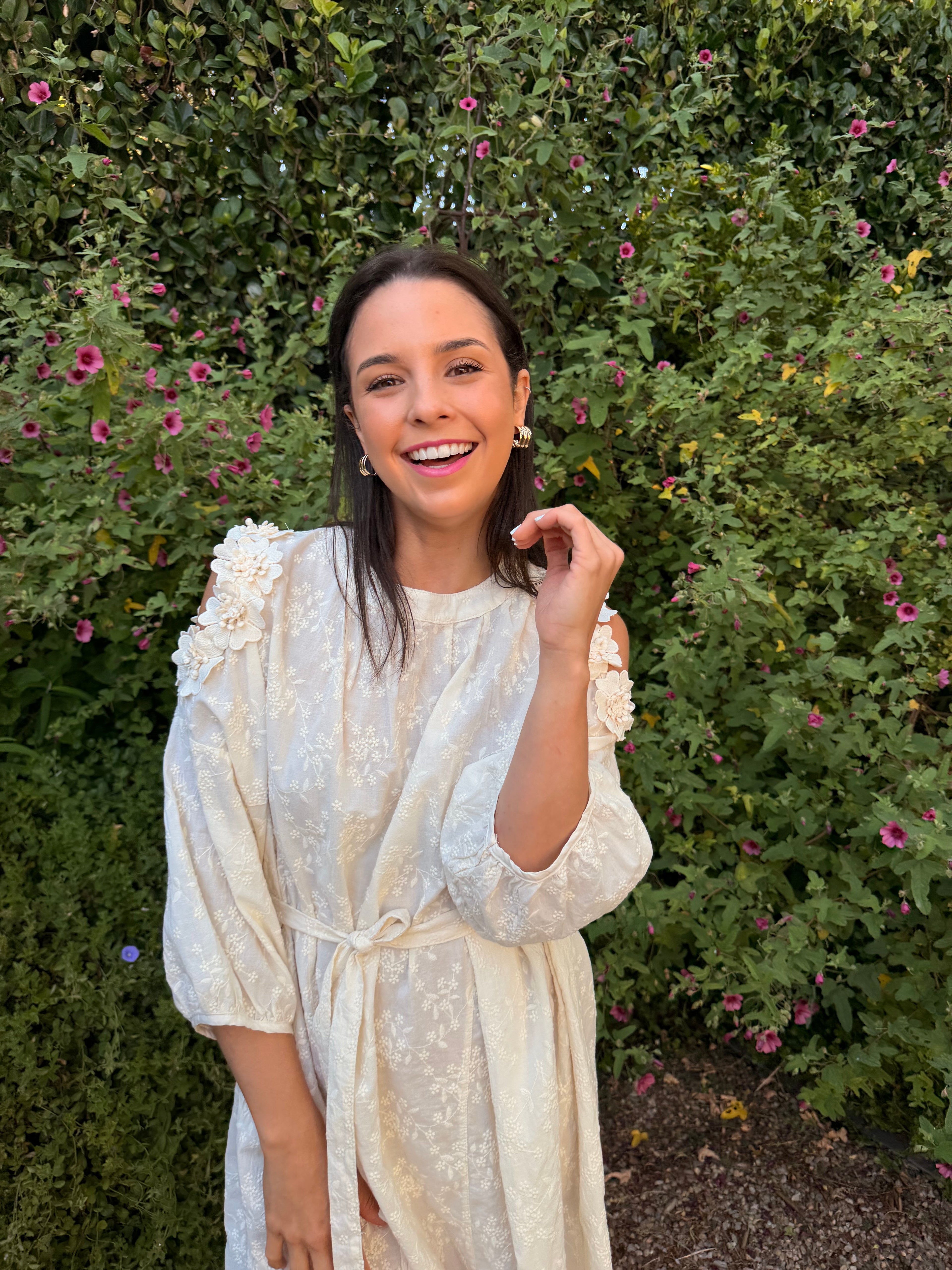 Liliana Italian dress - Cream anglaise