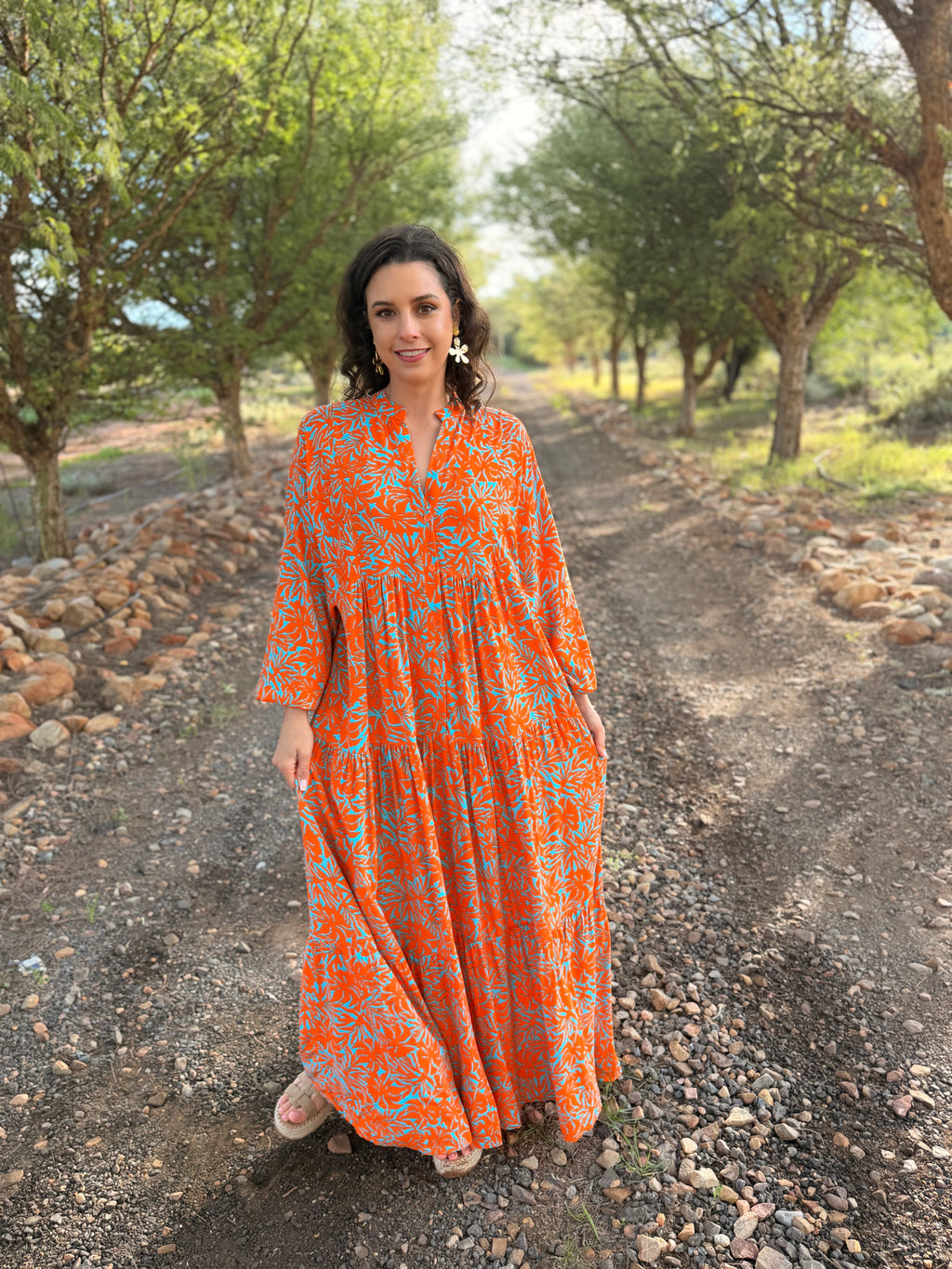 Jenna dress - Orange two tone
