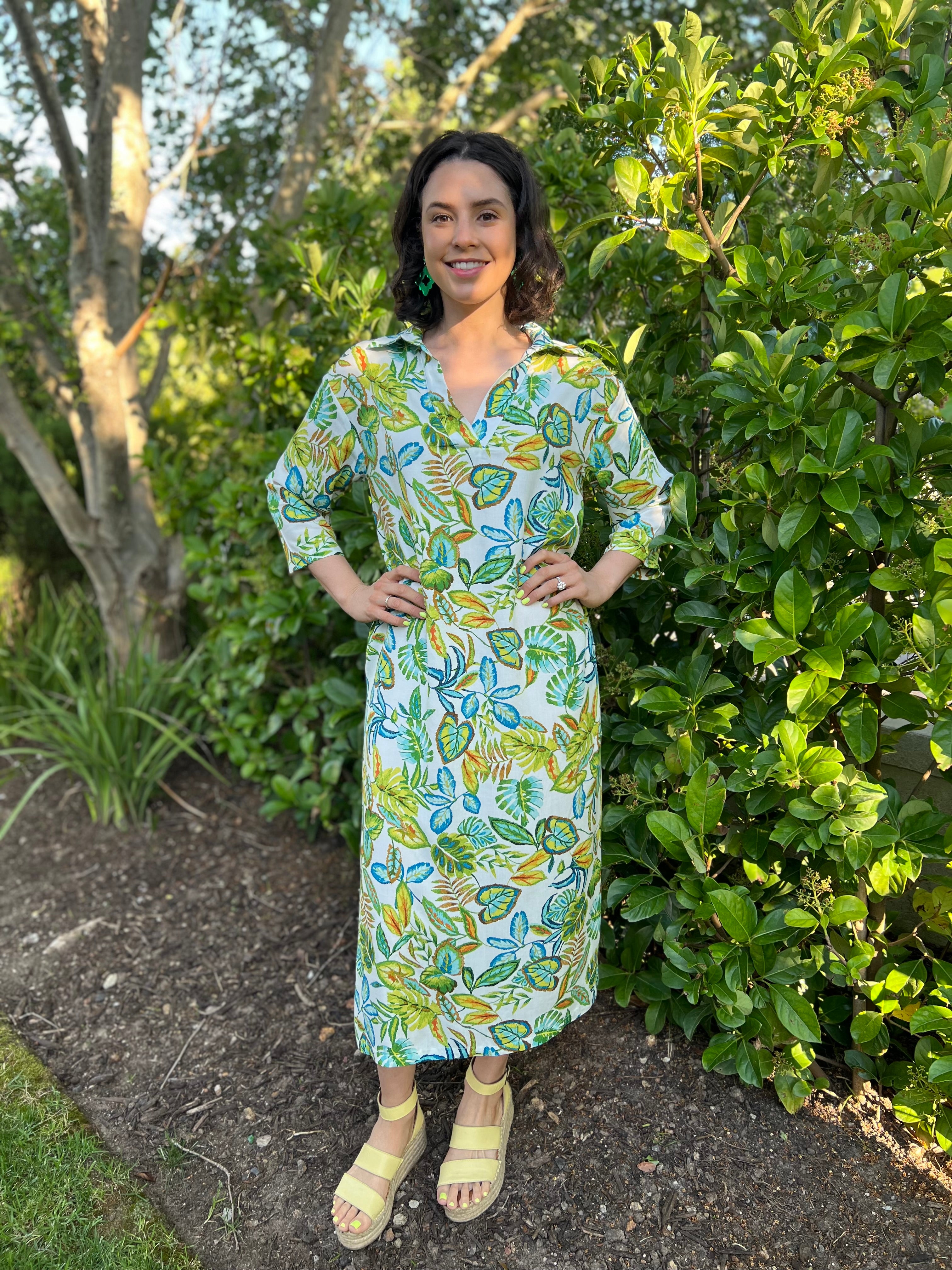 Janet dress - Green leaf