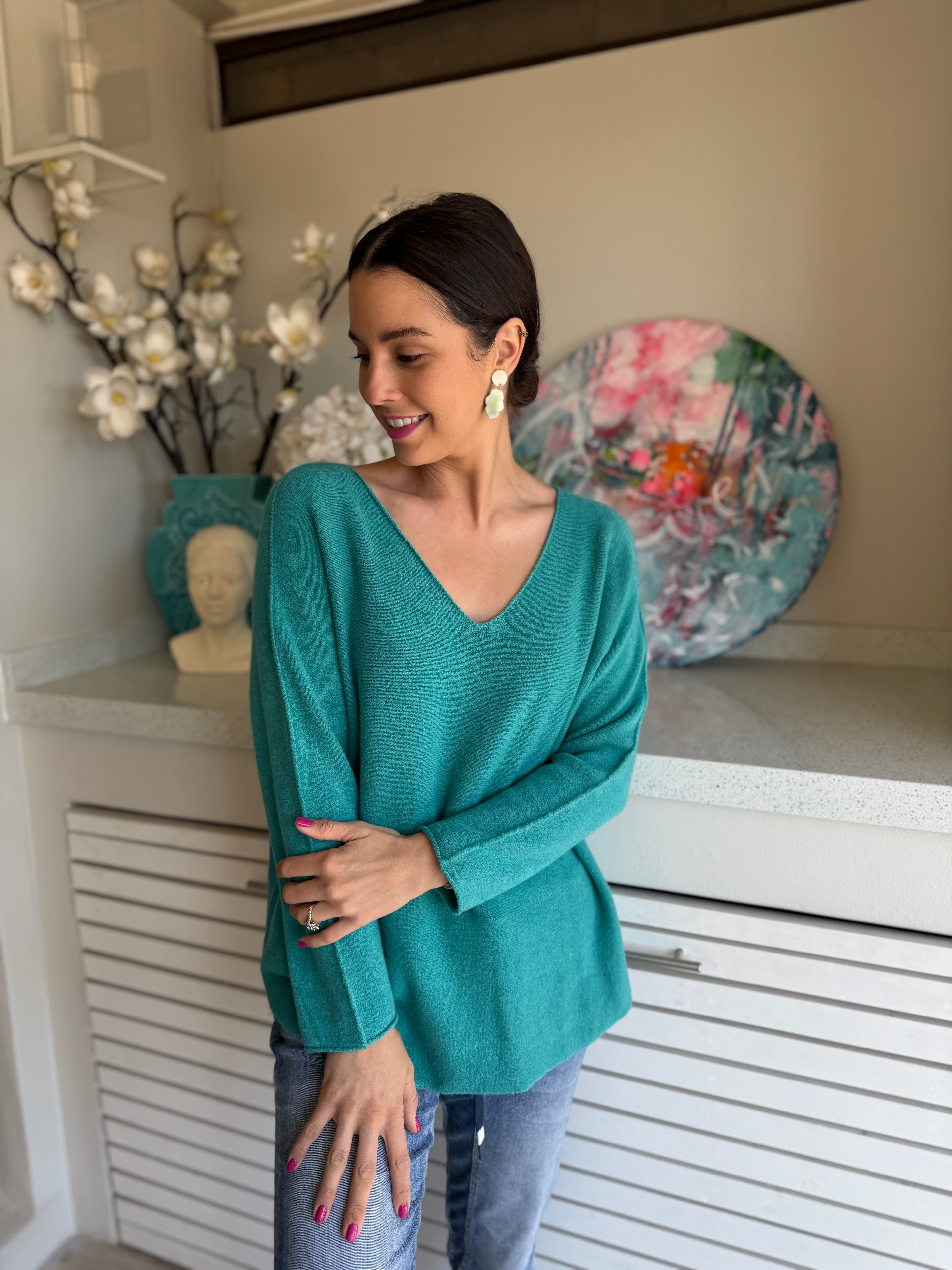 Italian viscose knit - turquoise