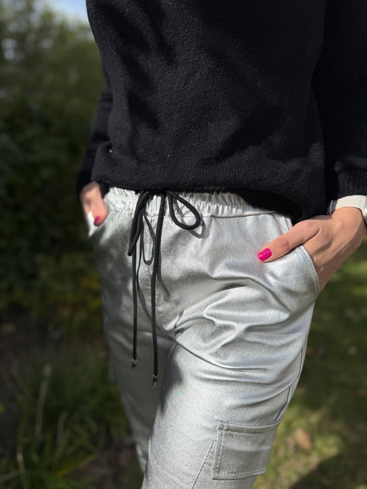 Italian cargo pants - Silver