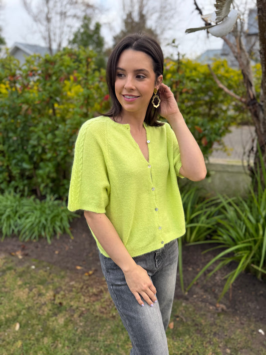 Baby alpaca knit (Braid) - Lime