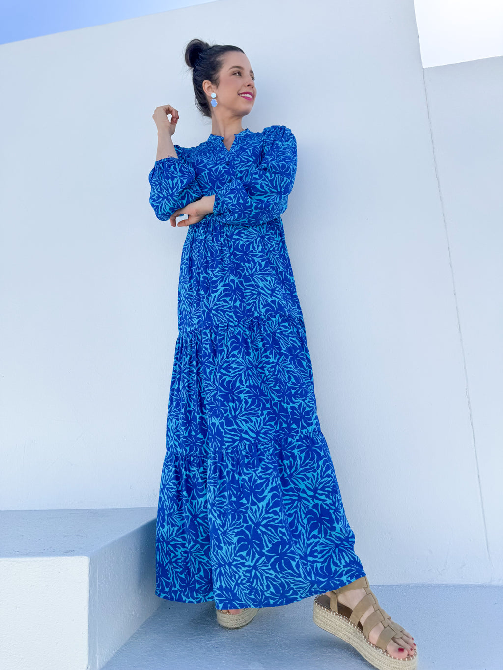 Thea dress - Blue floral