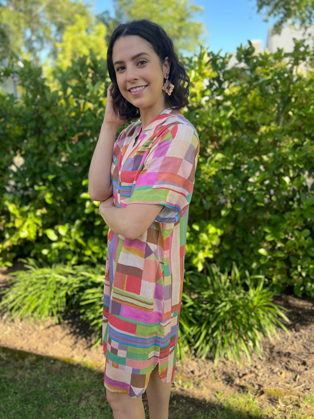 Jean dress - Geo Pastel