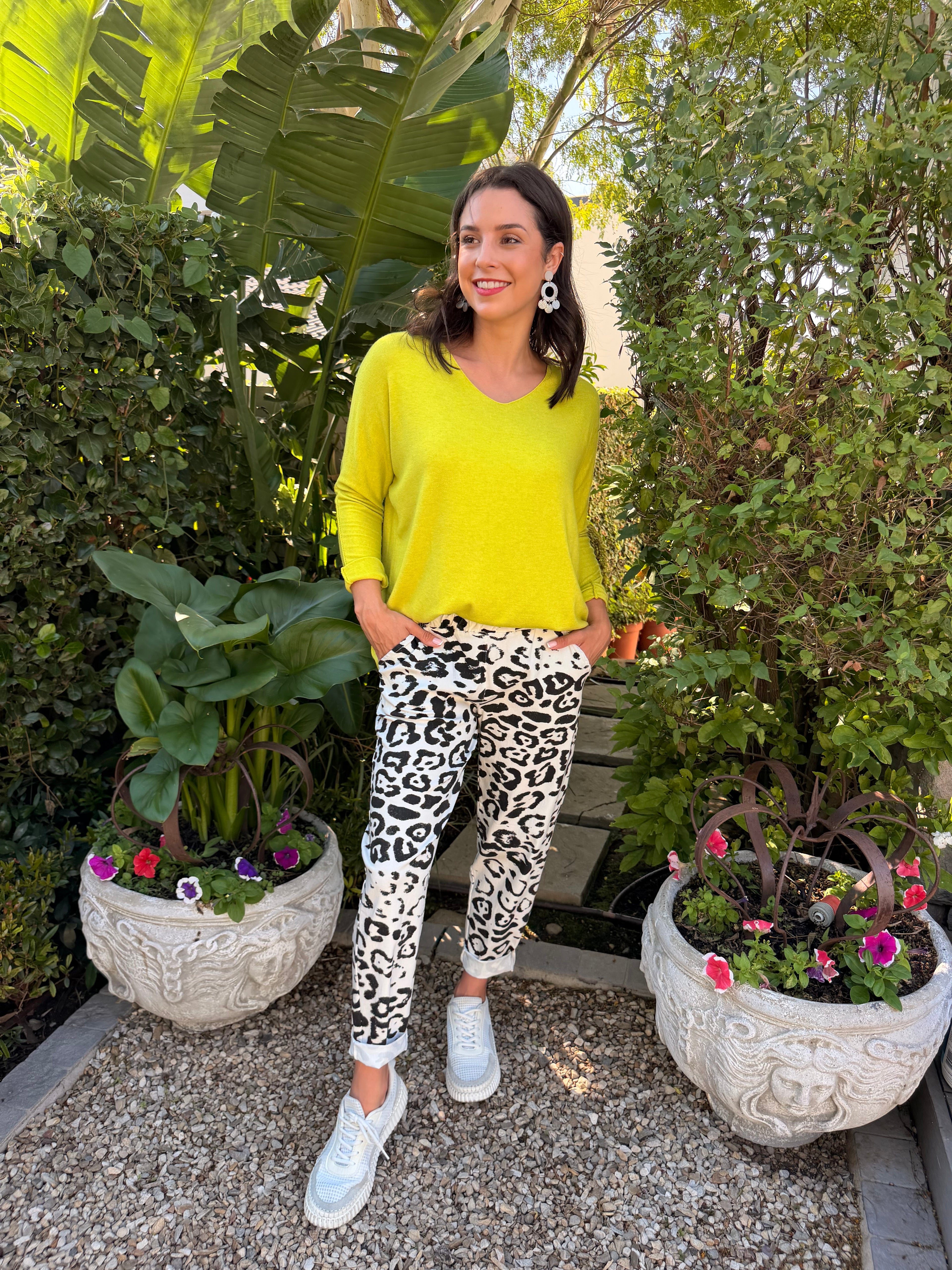 Italian pants - Black leopard