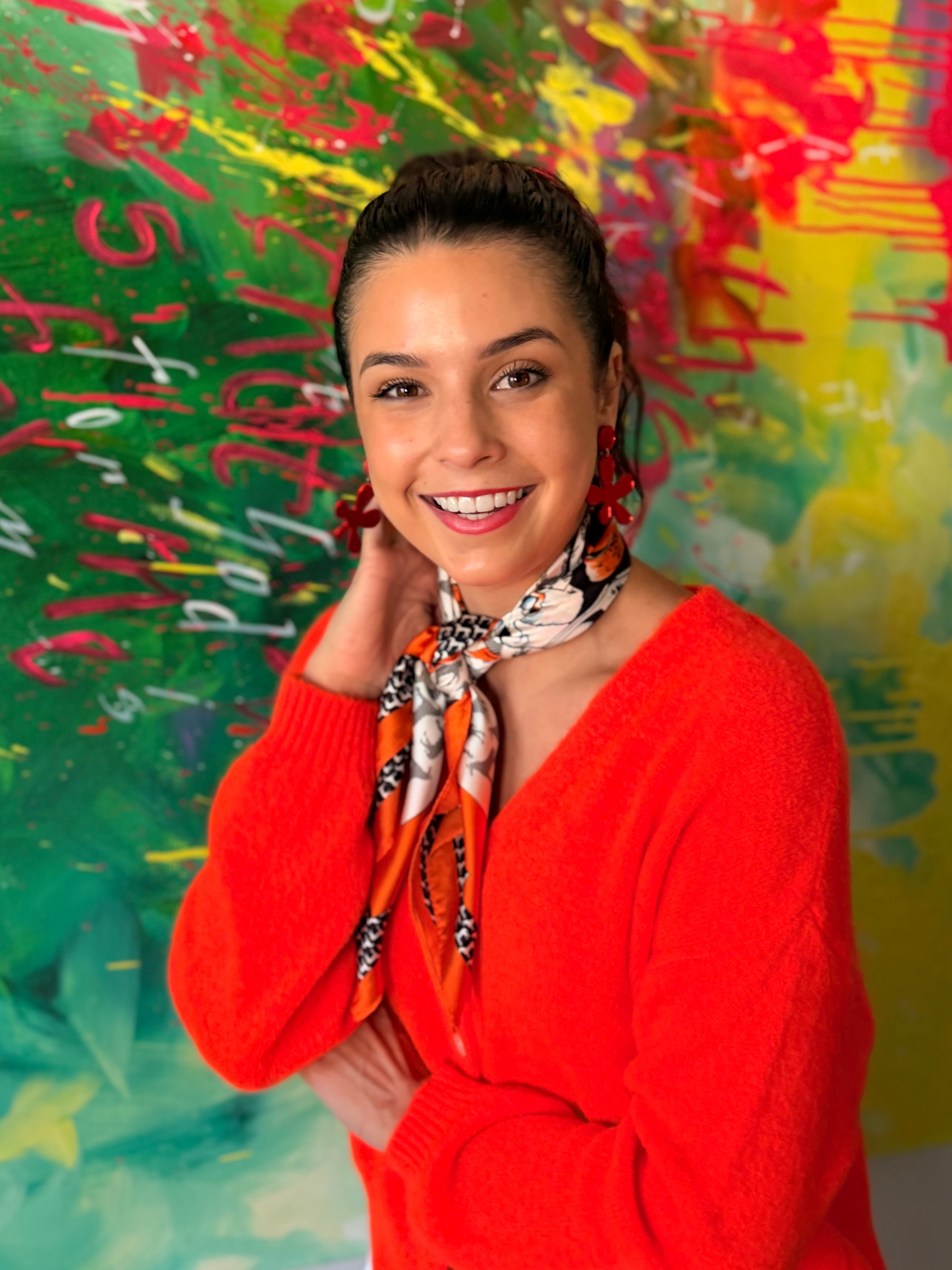 Baby alpaca cardigan - Orange