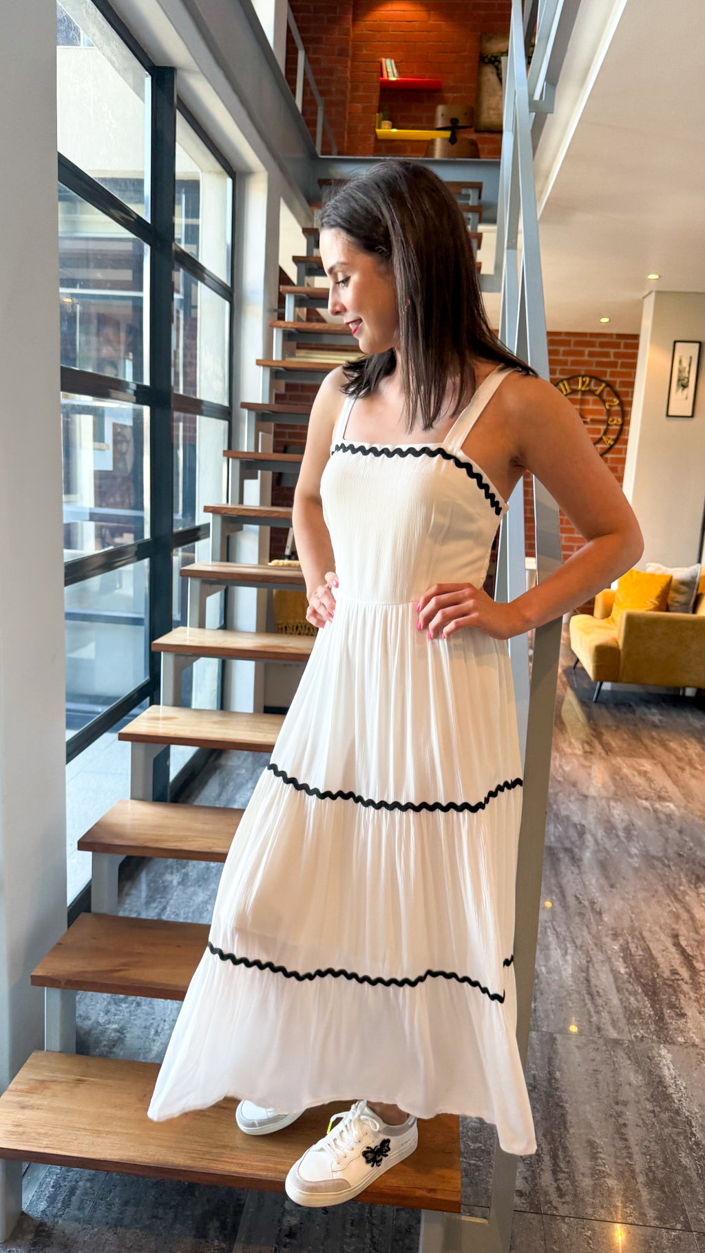 Zig zag dress - Black & white