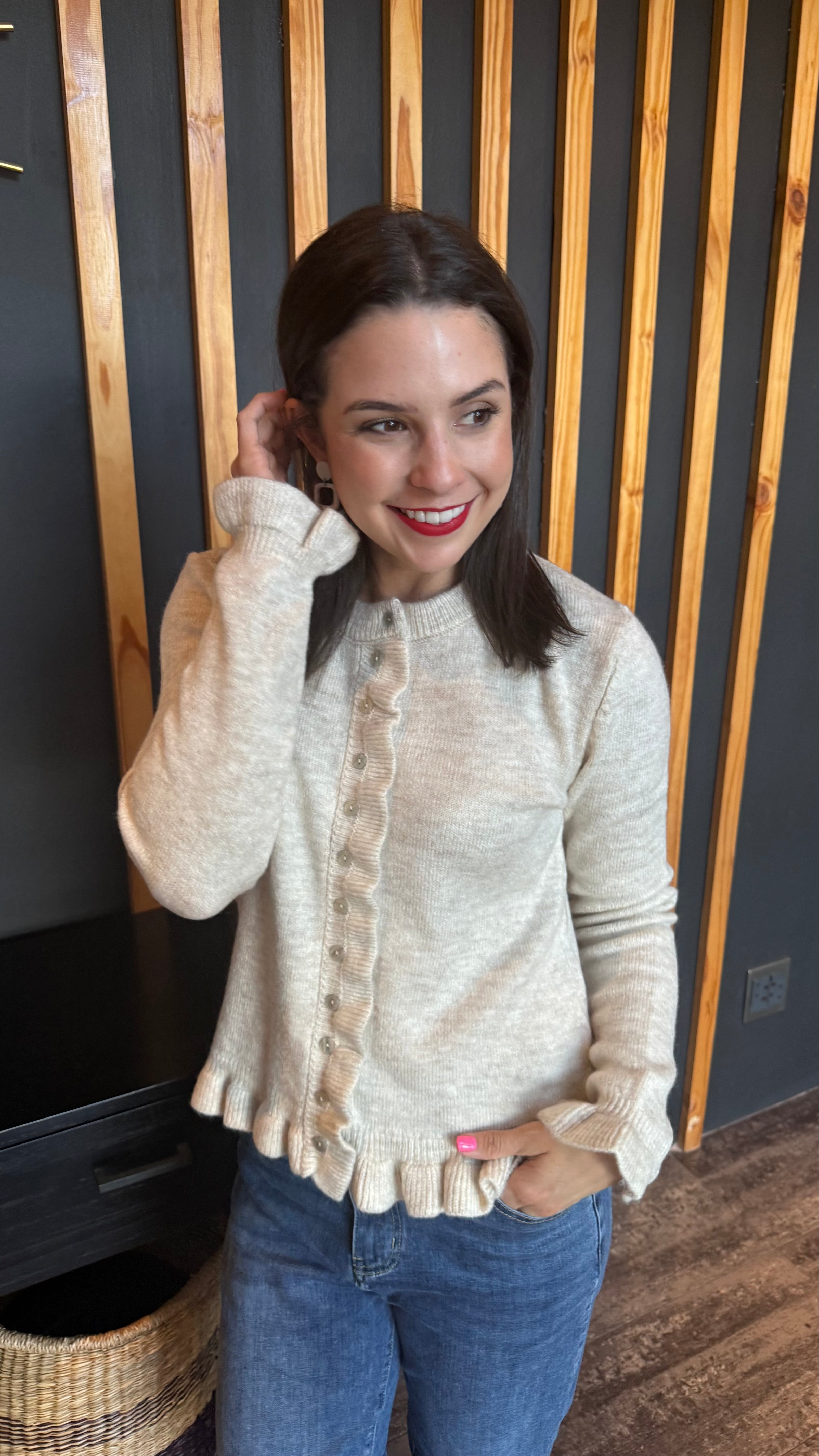 Frida frill knit - beige