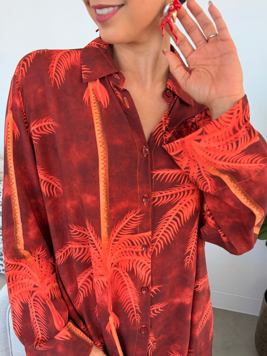Flavia dress - Burnt orange palm