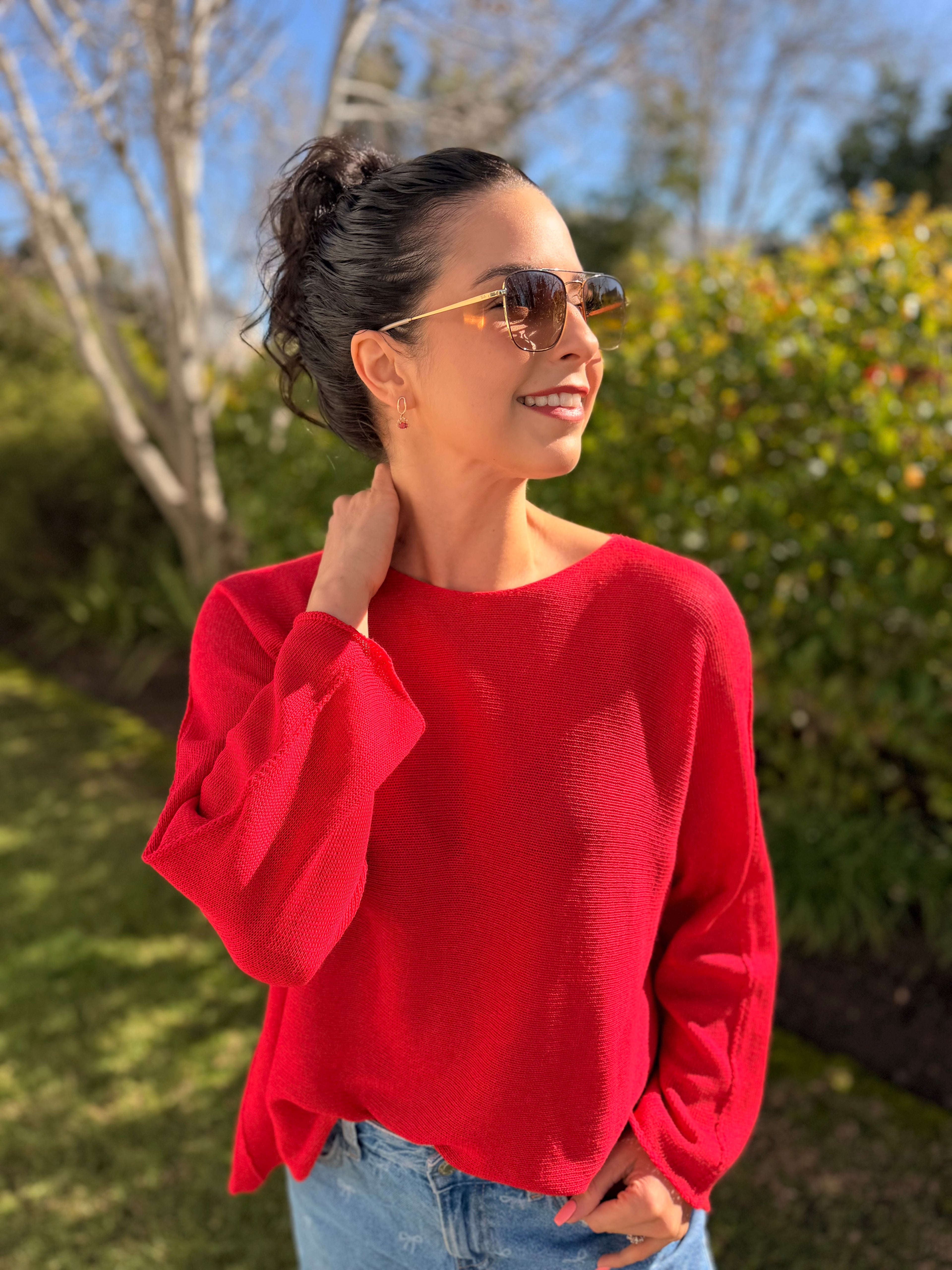 Italian cotton knit - Red