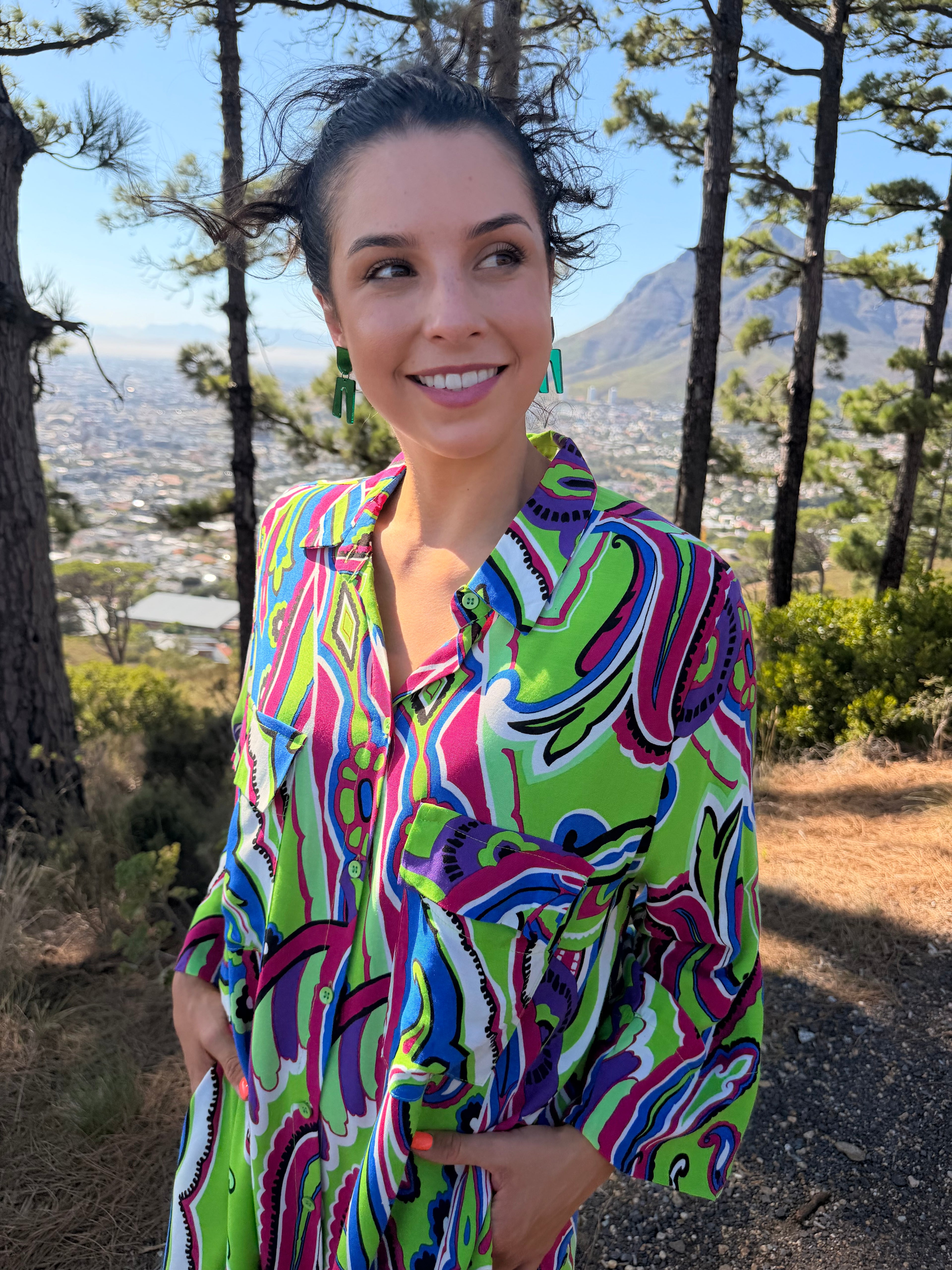 Carly dress - Green paisley