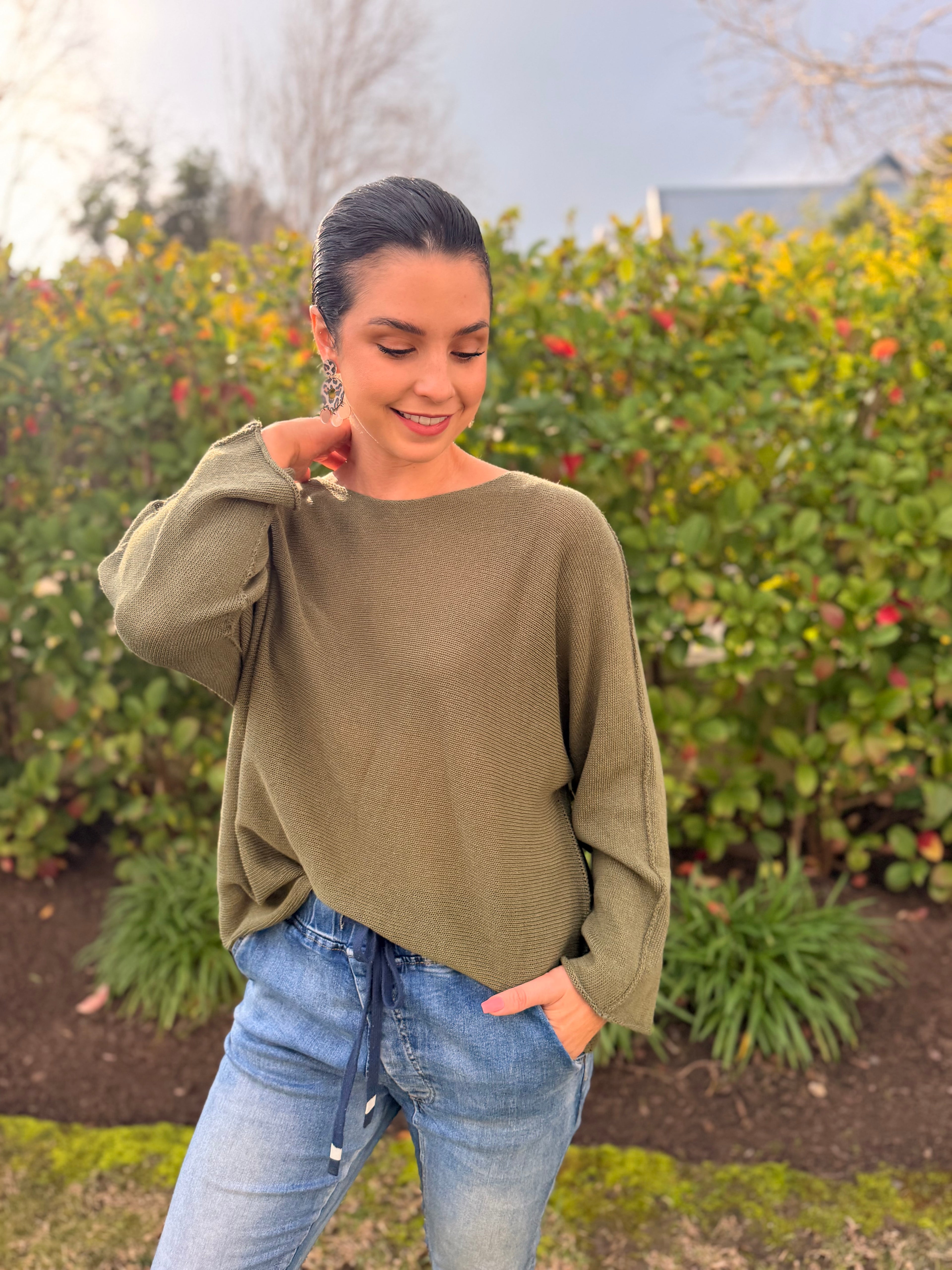 Italian cotton knit - Khaki