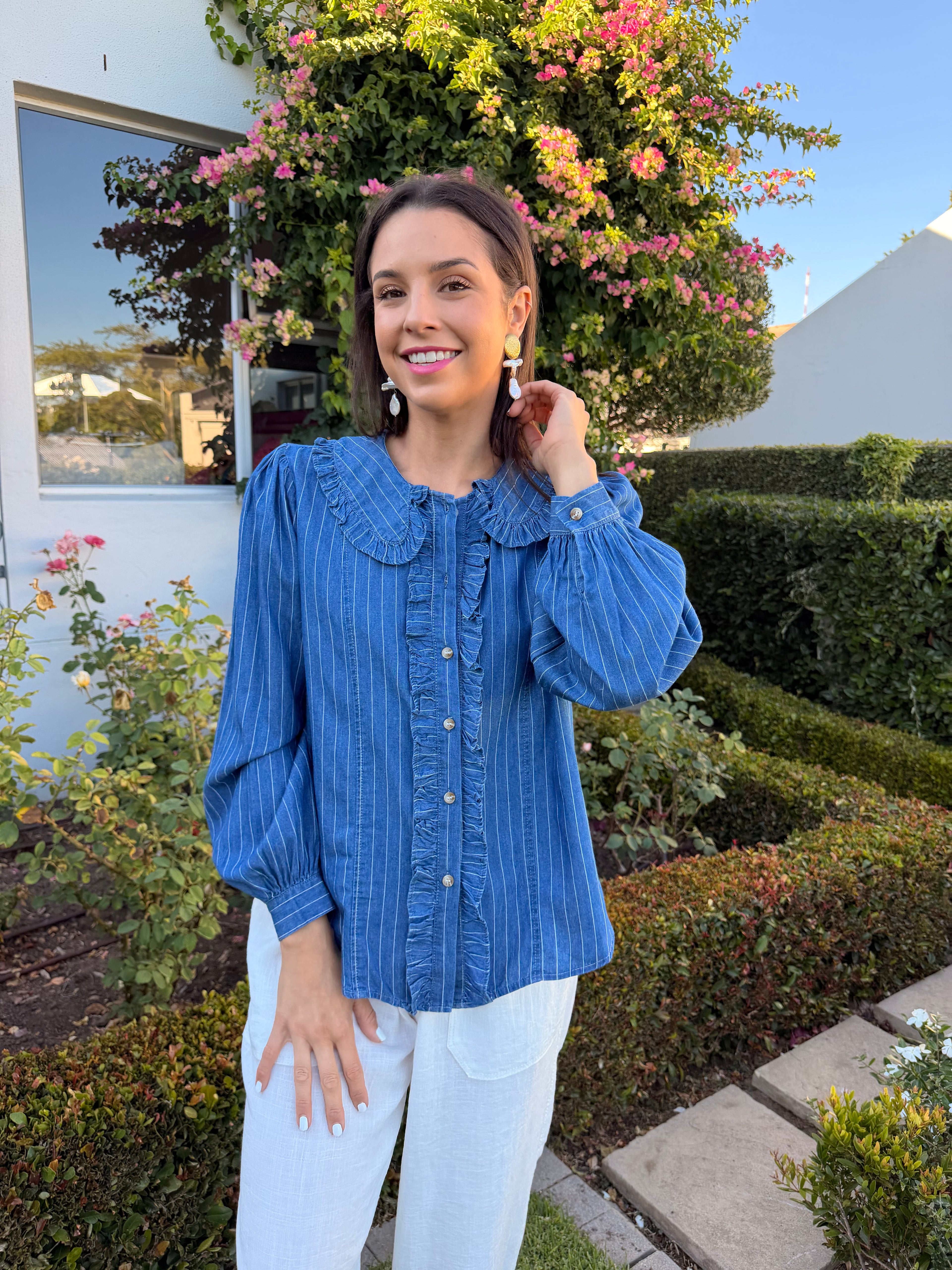 Bernice Italian blouse - Denim