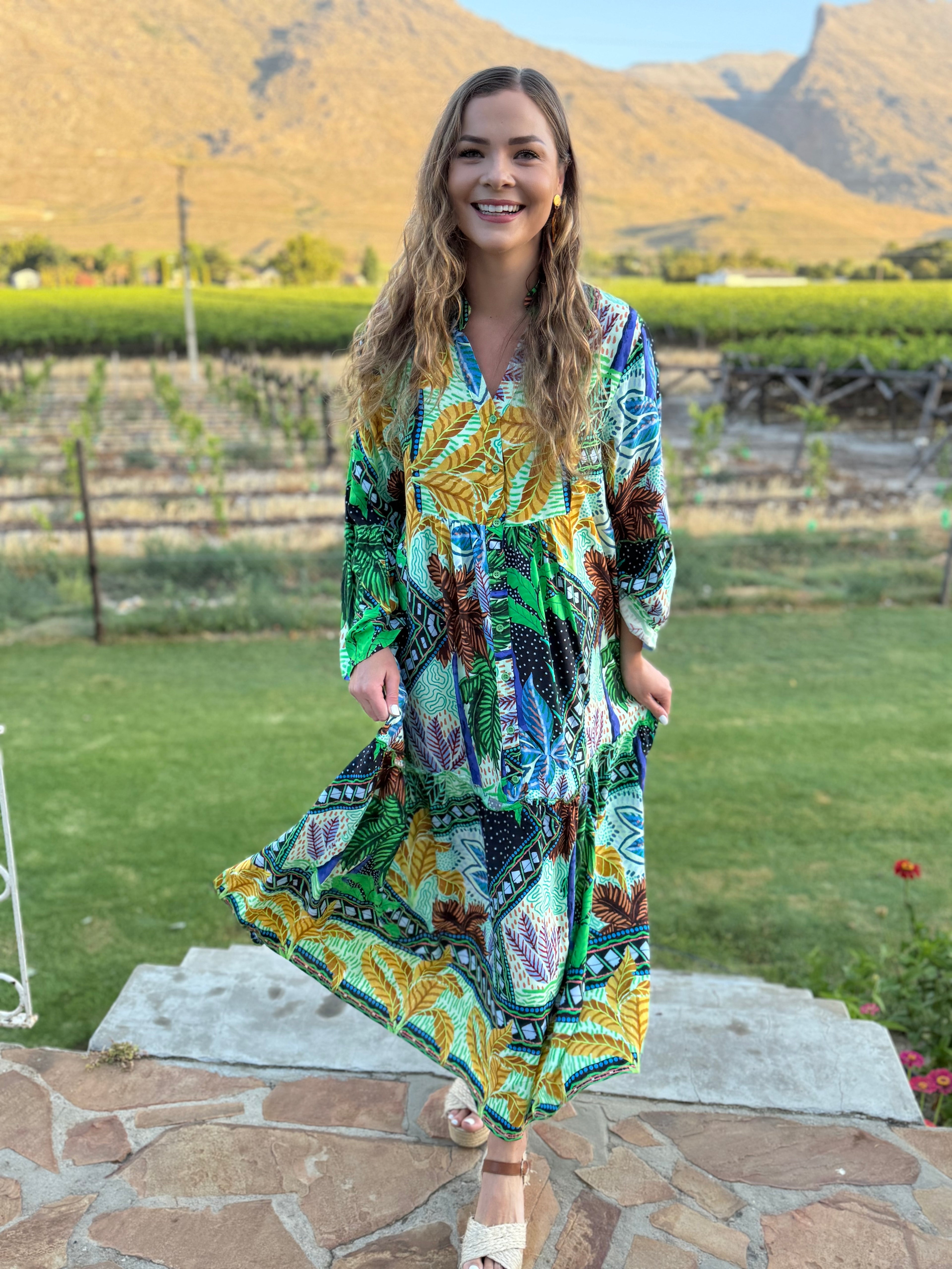 Petra dress - Dotted leafs