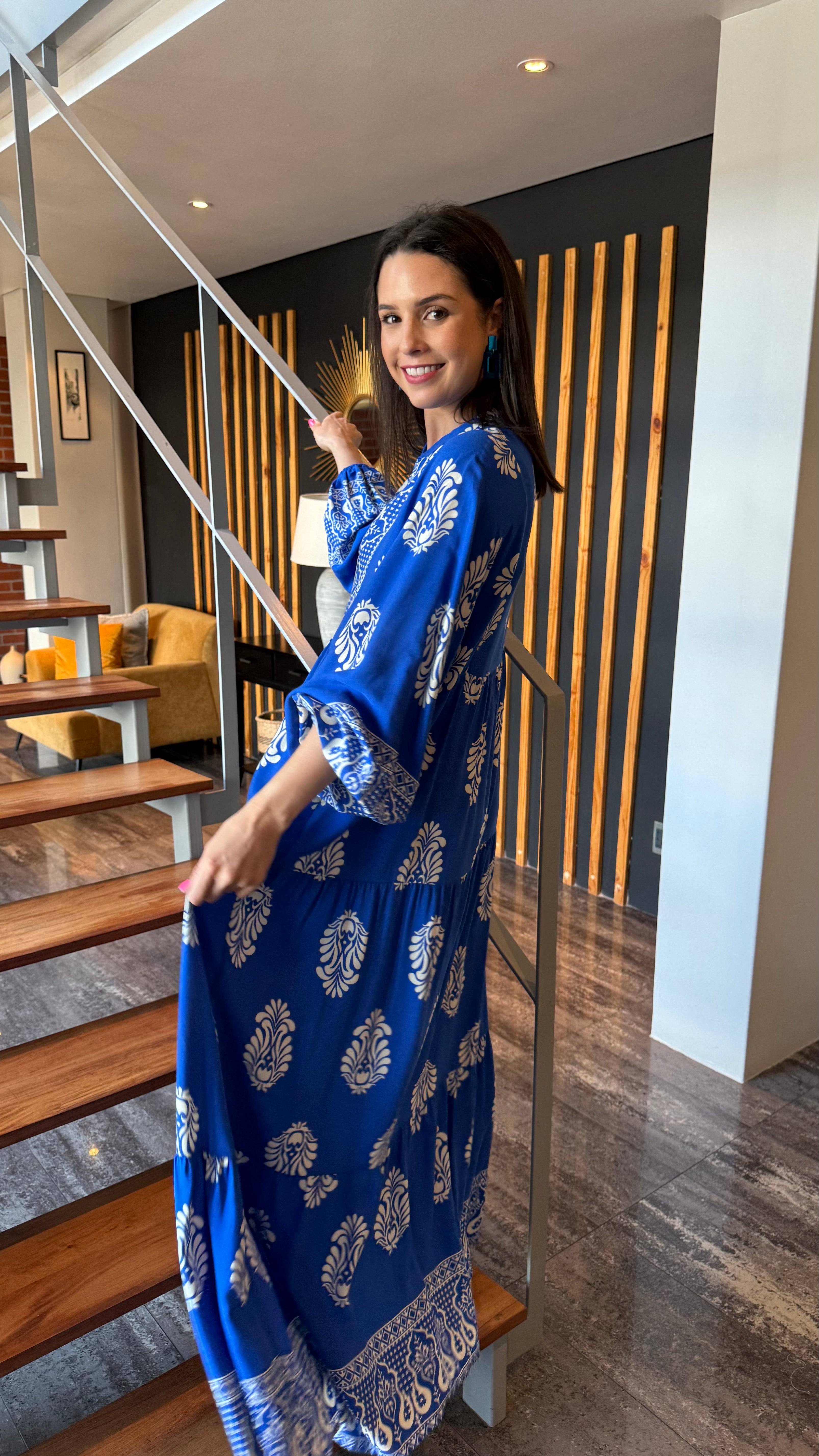 Jenna dress - Blue tribal