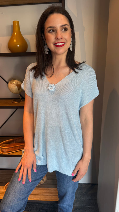 Amber knit - light blue