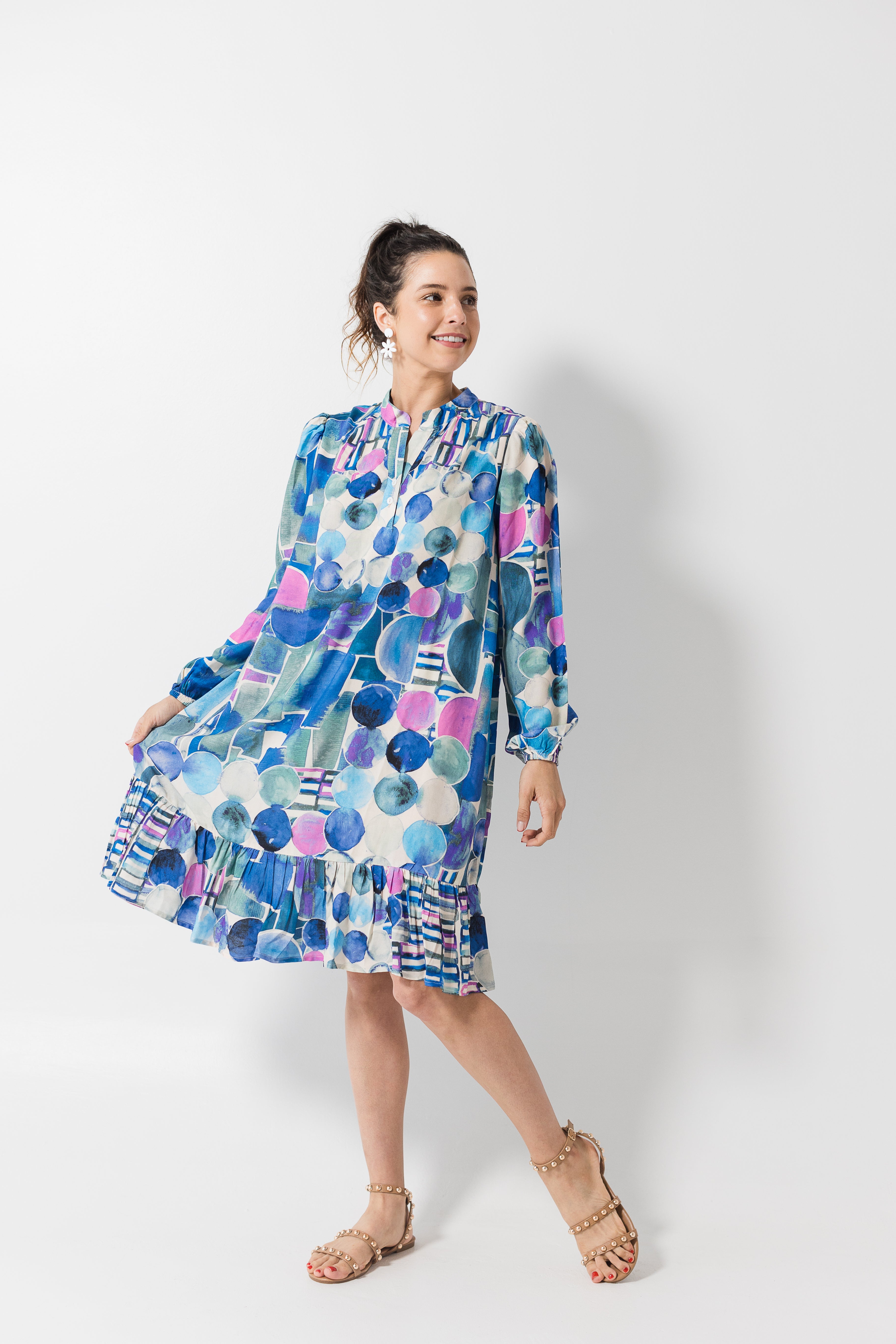 Robyn dress - Blue watercolour