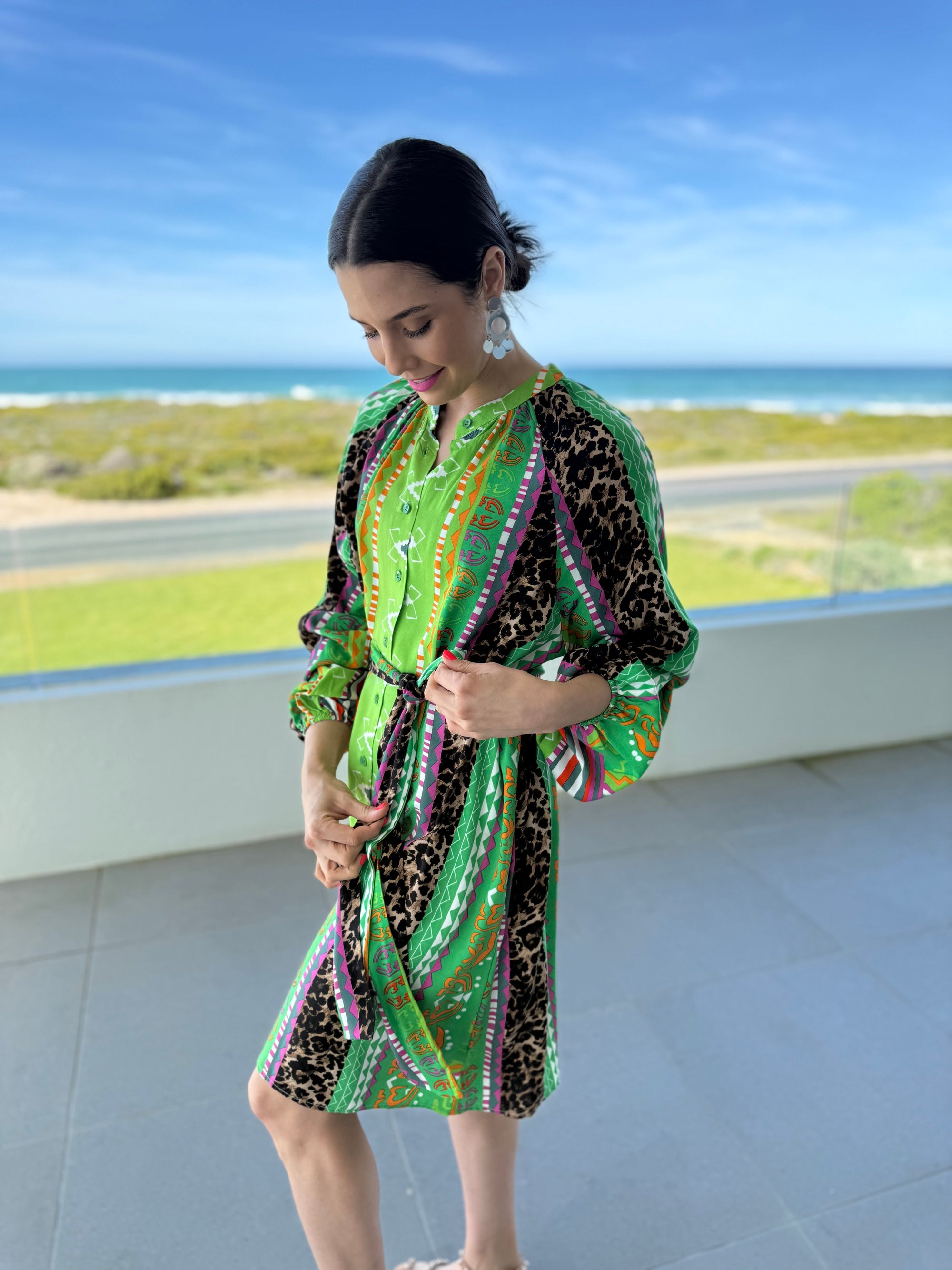 Gabby dress - Green leopard