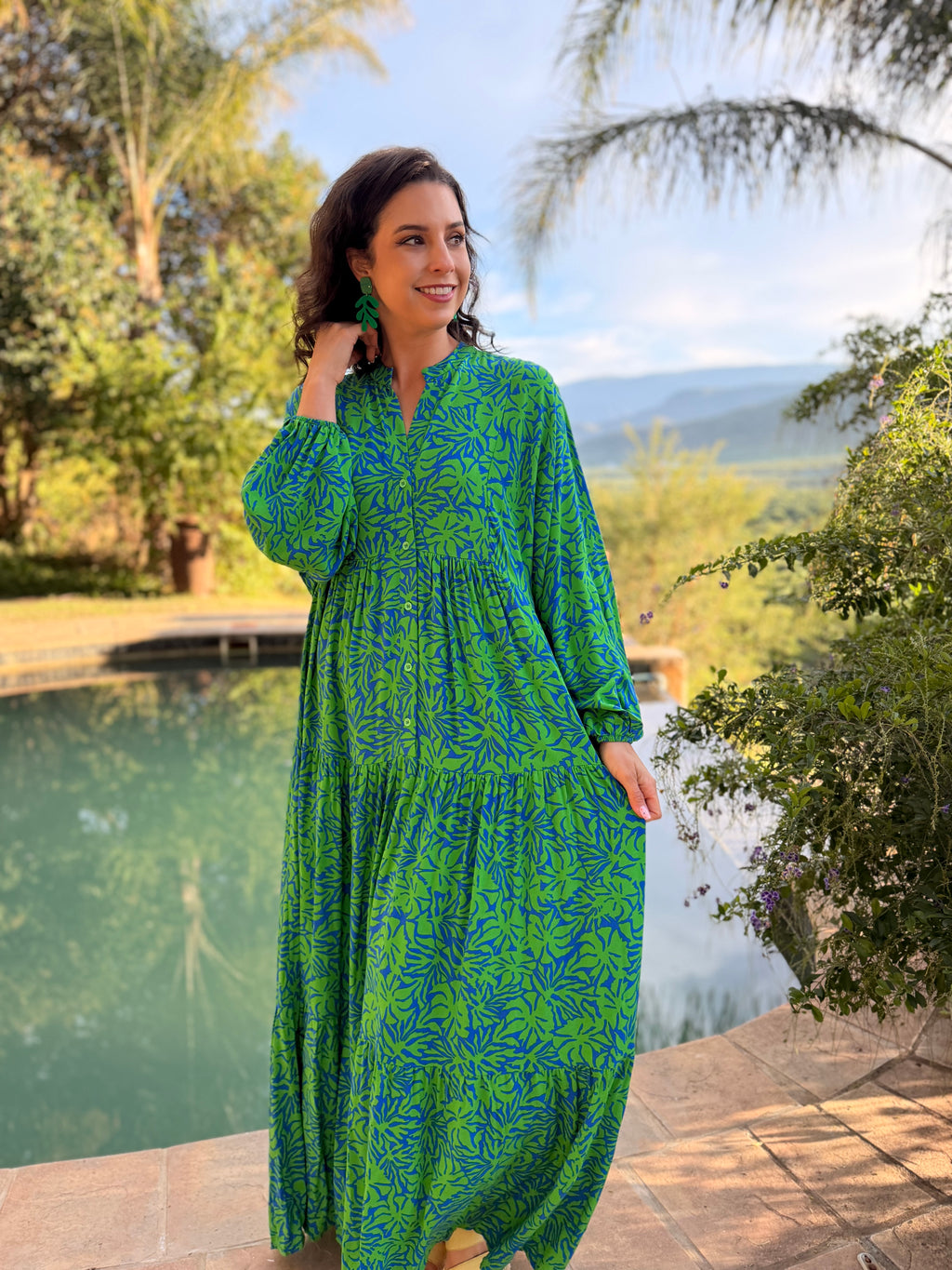 Jenna dress - Green two tone