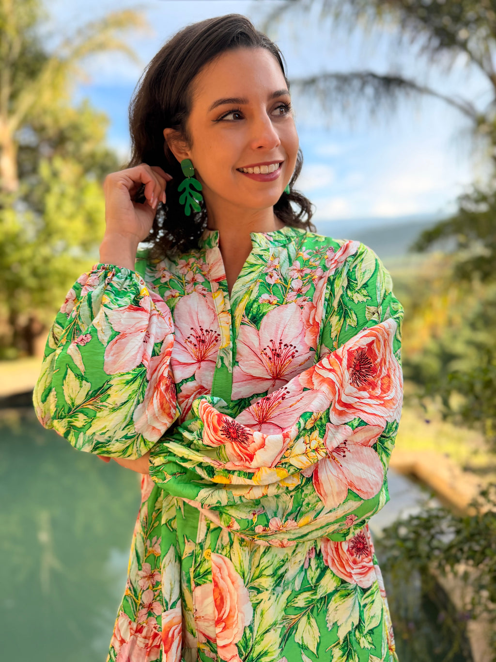 Jenna dress - Green rose