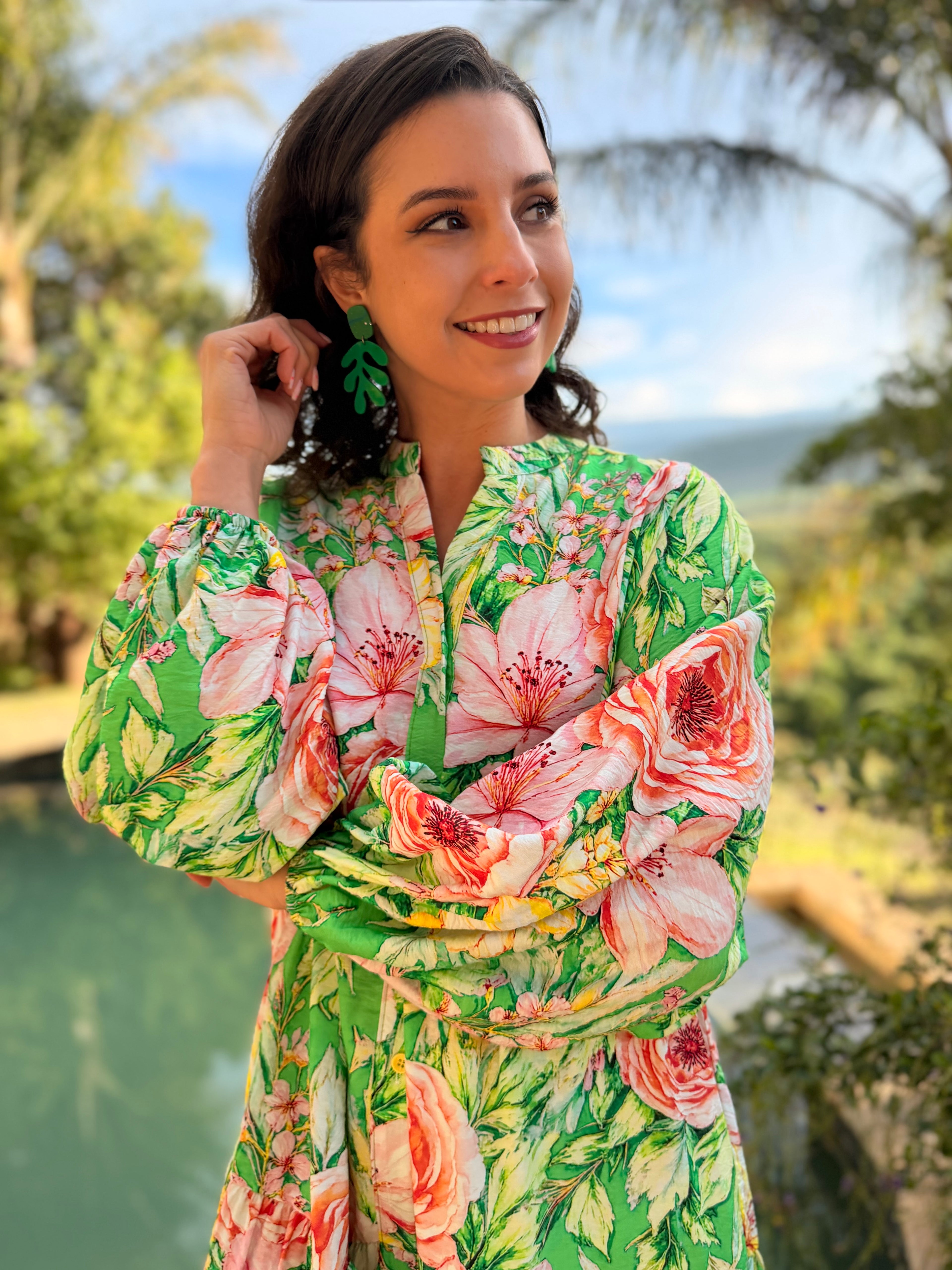 Jenna dress - Green rose